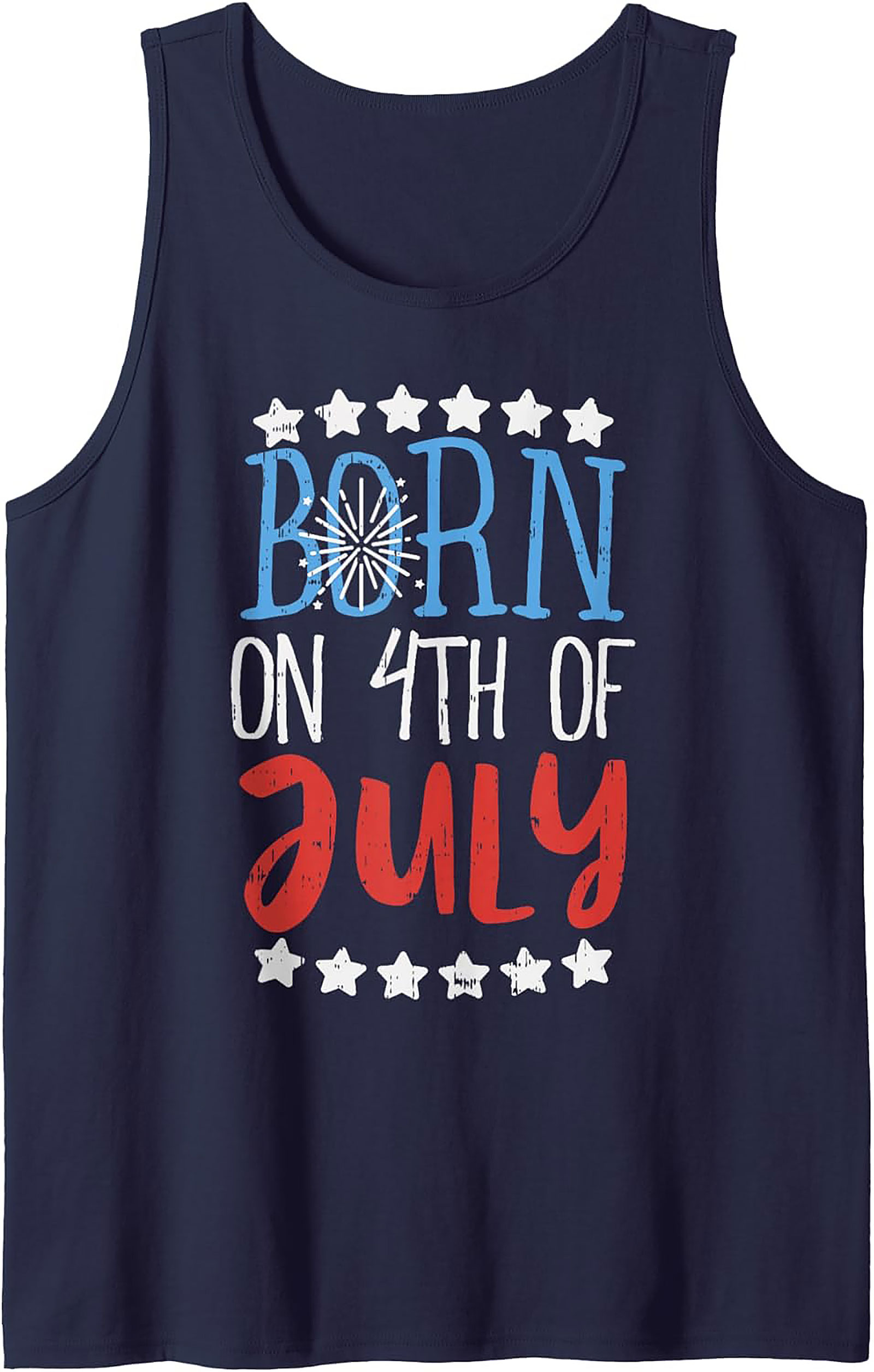 Born on 4th of July Tank Top | Patriotic Summer Graphic Tee
