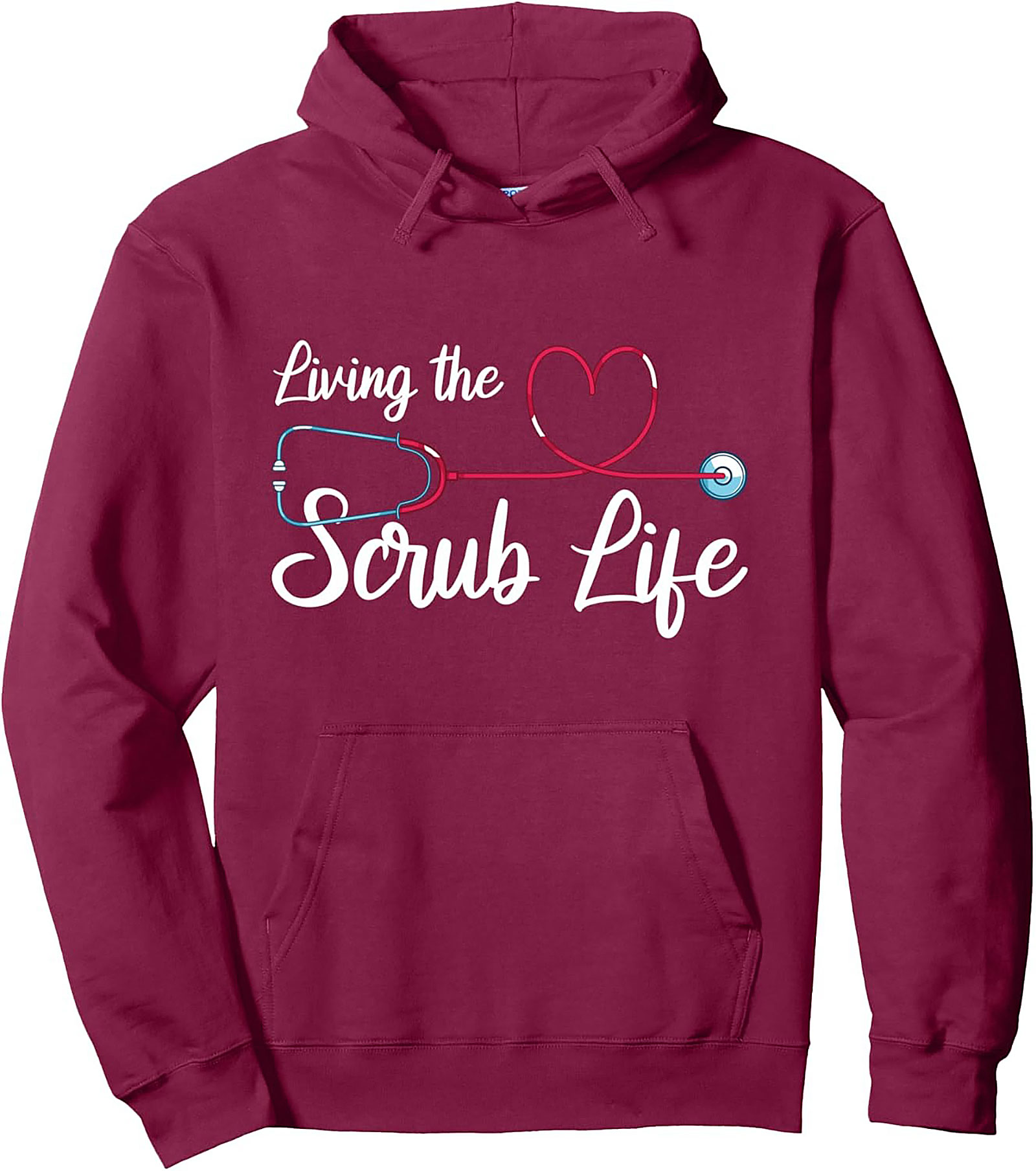 Living the Scrub Life Nurse Hoodie Cozy Healthcare Pullover