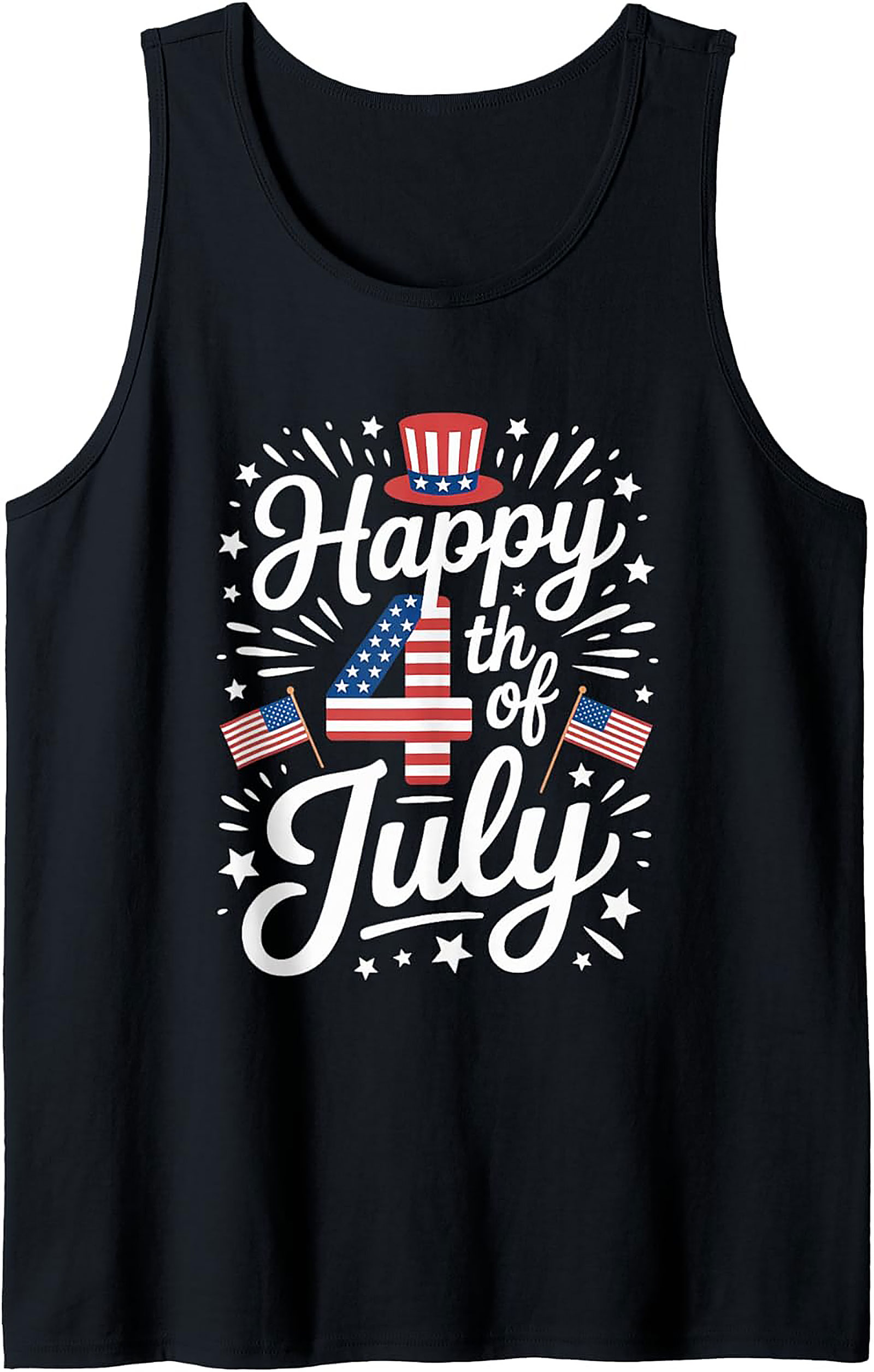 Happy 4th of July Tank Top | Patriotic Unisex Graphic Tee