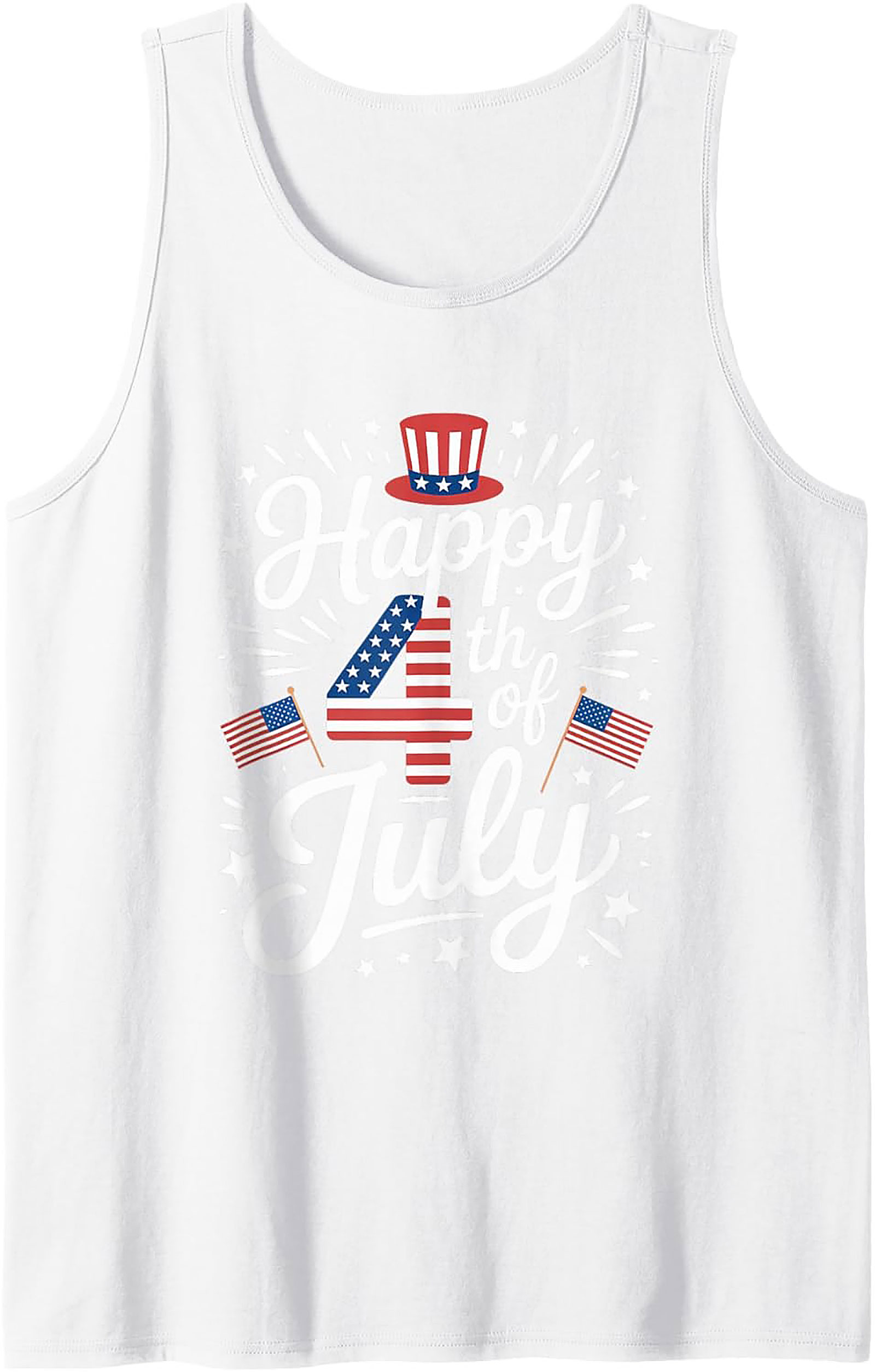 Happy 4th of July Tank Top | Patriotic Unisex Graphic Tee