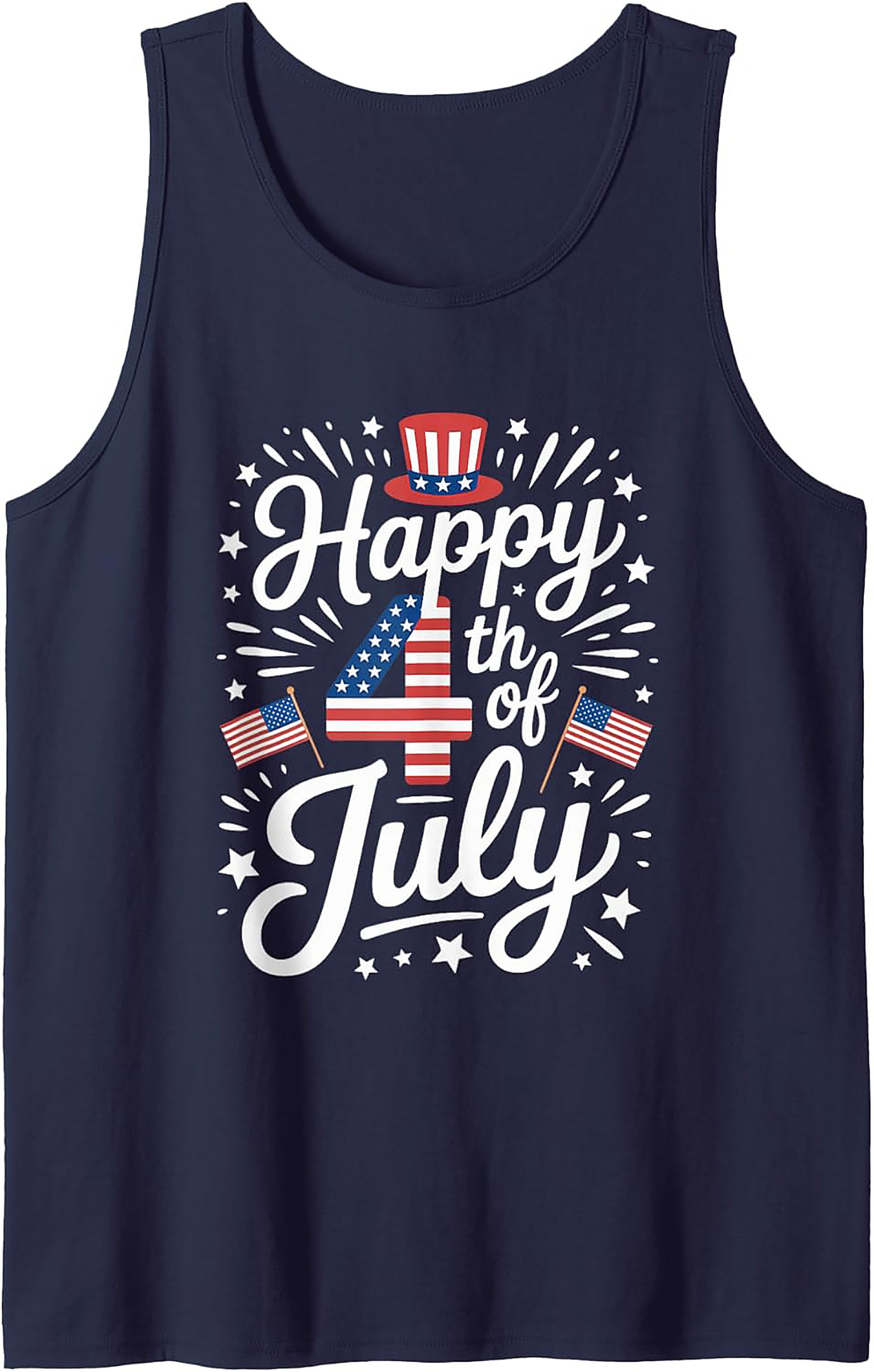 Happy 4th of July Tank Top | Patriotic Unisex Graphic Tee