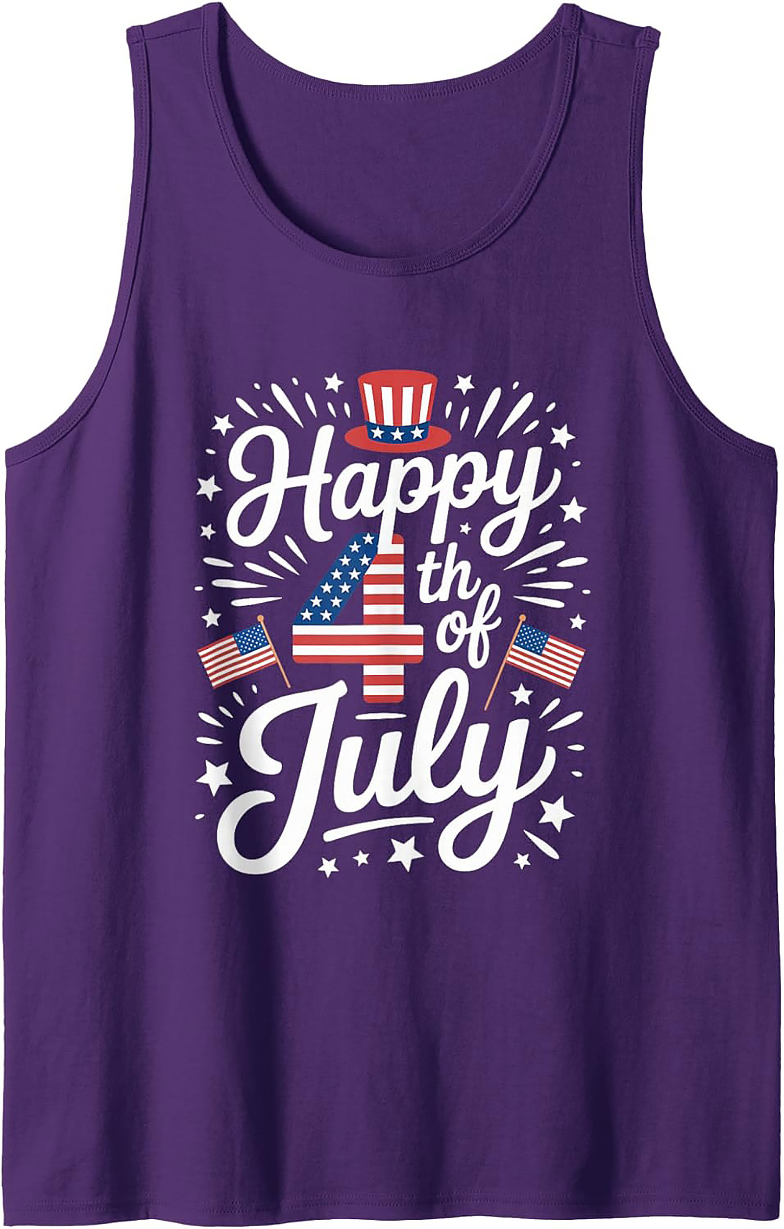 Happy 4th of July Tank Top | Patriotic Unisex Graphic Tee