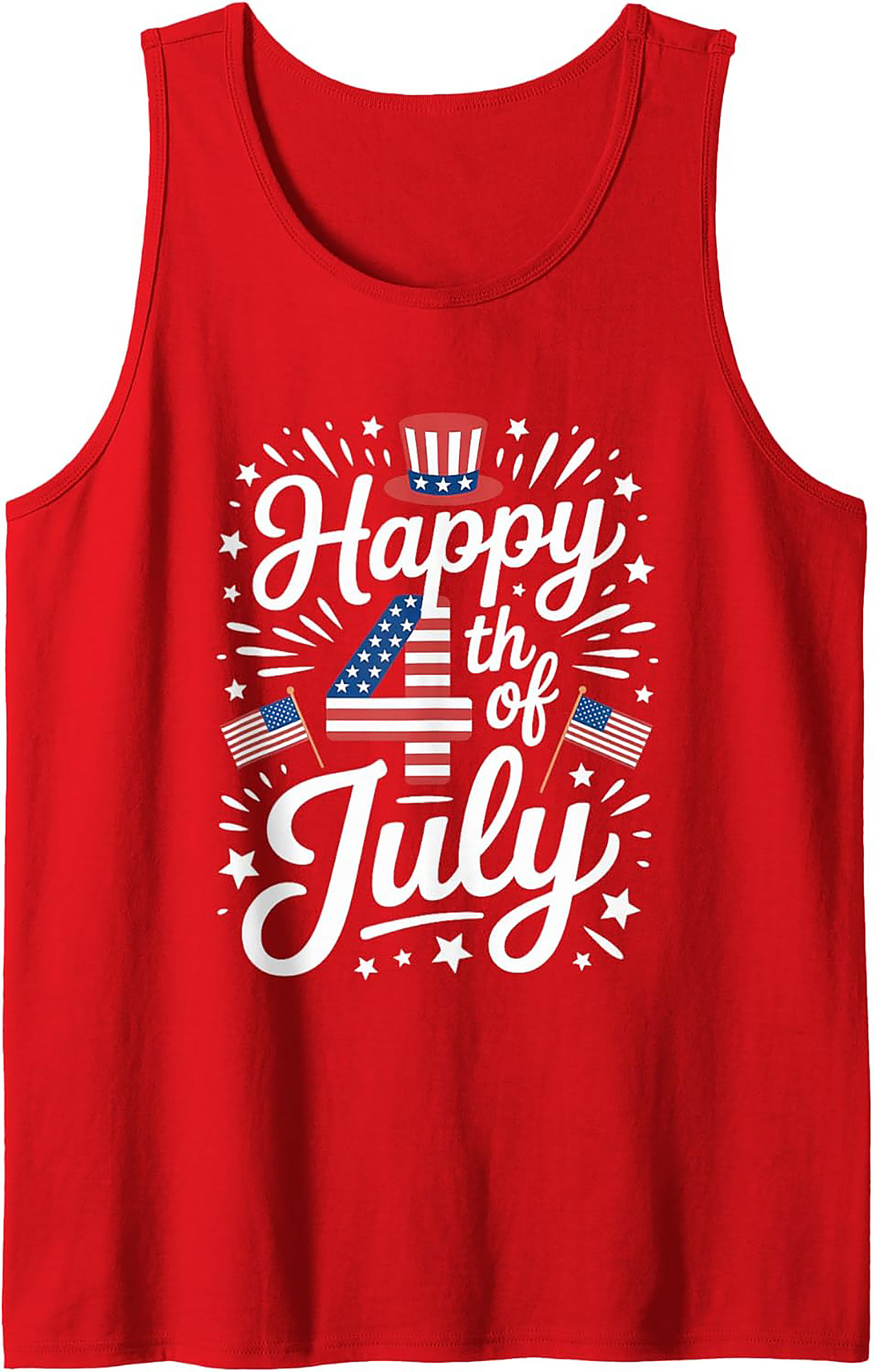 Happy 4th of July Tank Top | Patriotic Unisex Graphic Tee