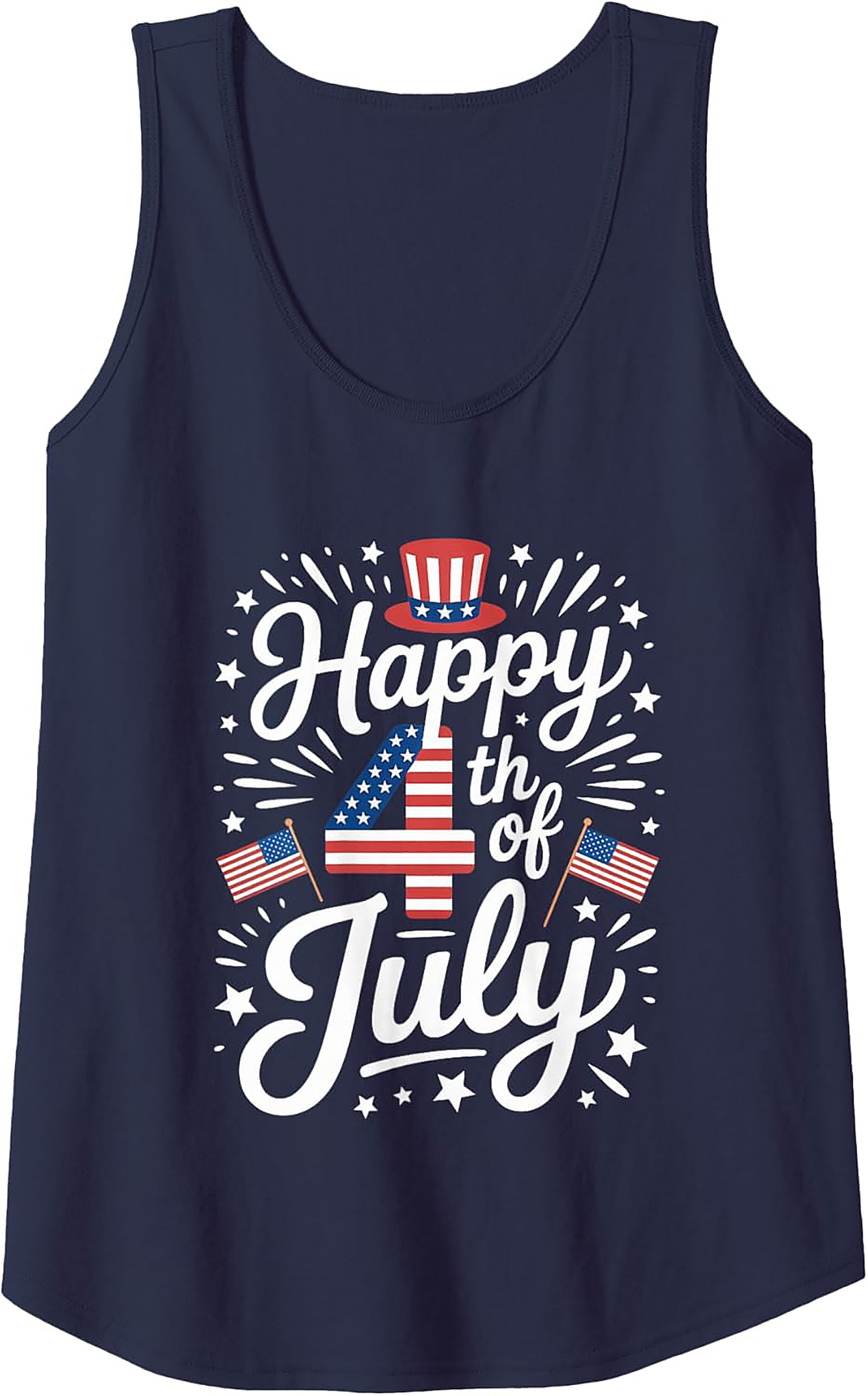 Happy 4th of July Tank Top | Patriotic Unisex Graphic Tee
