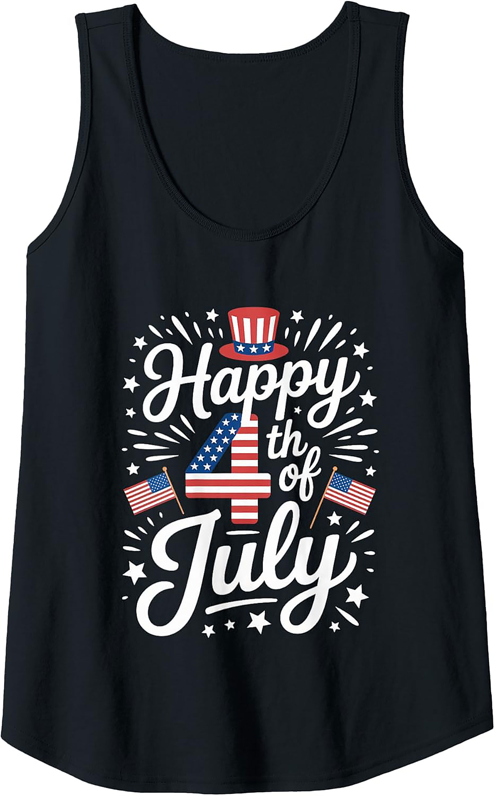 Happy 4th of July Tank Top | Patriotic Unisex Graphic Tee
