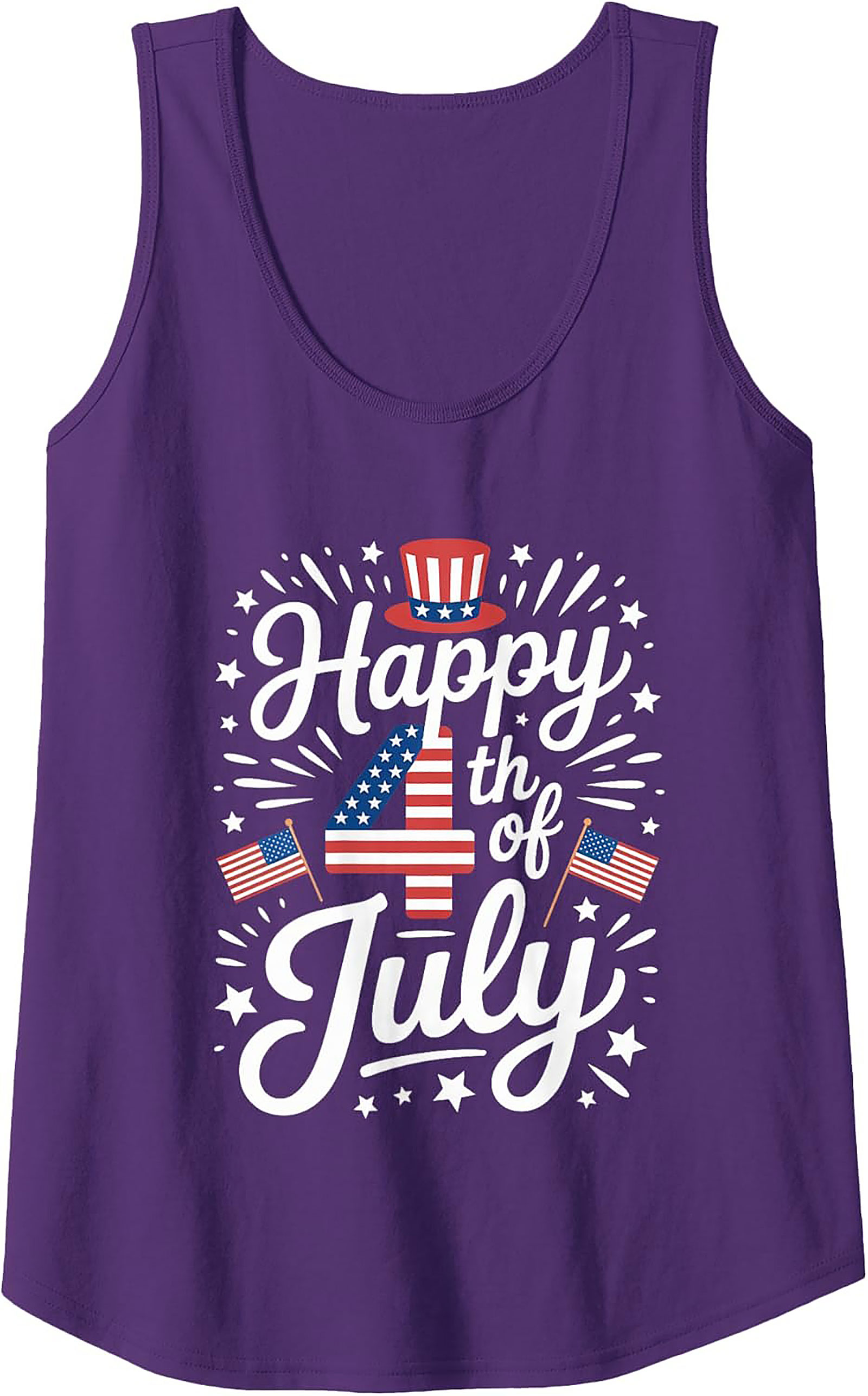Happy 4th of July Tank Top | Patriotic Unisex Graphic Tee