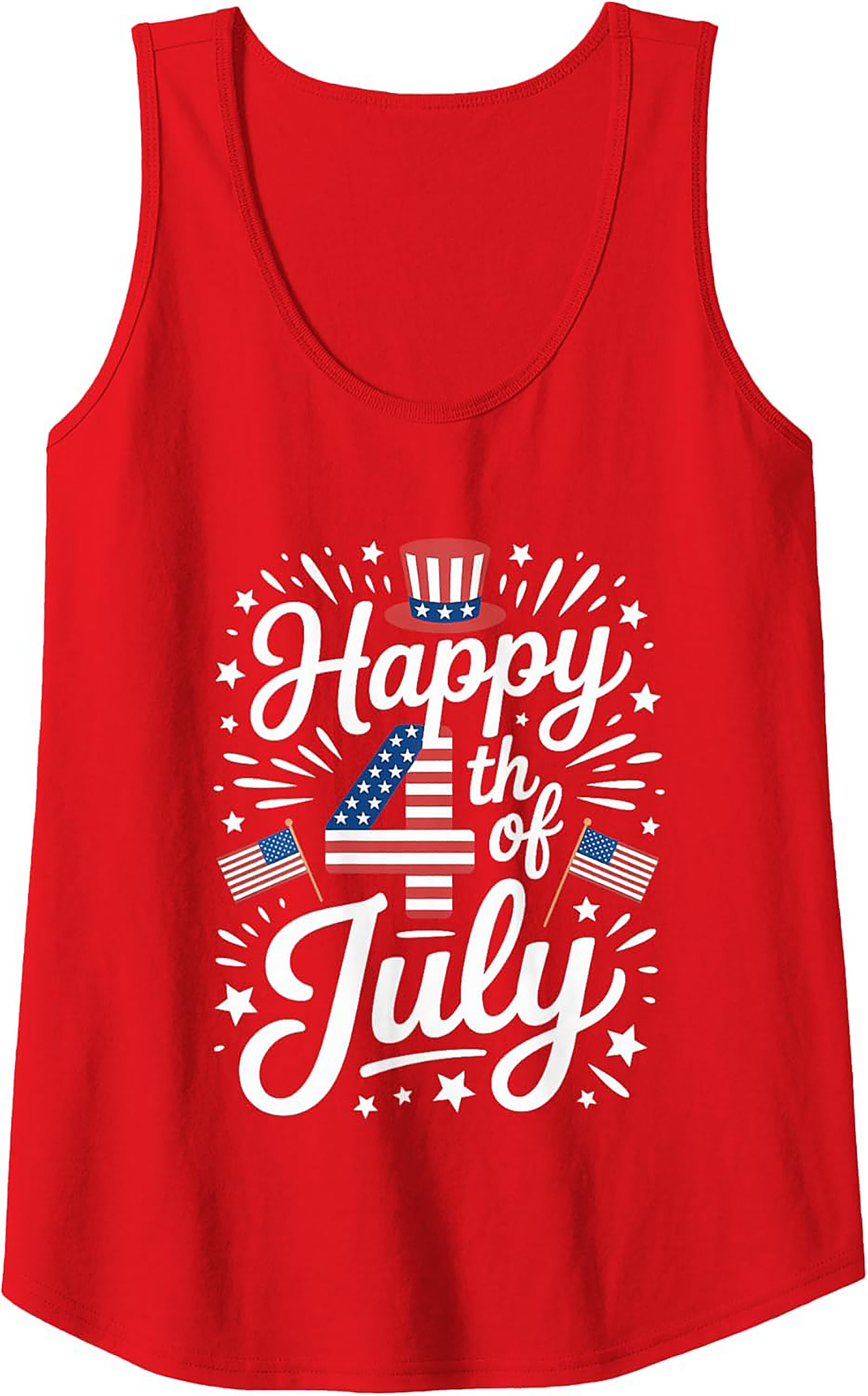 Happy 4th of July Tank Top | Patriotic Unisex Graphic Tee