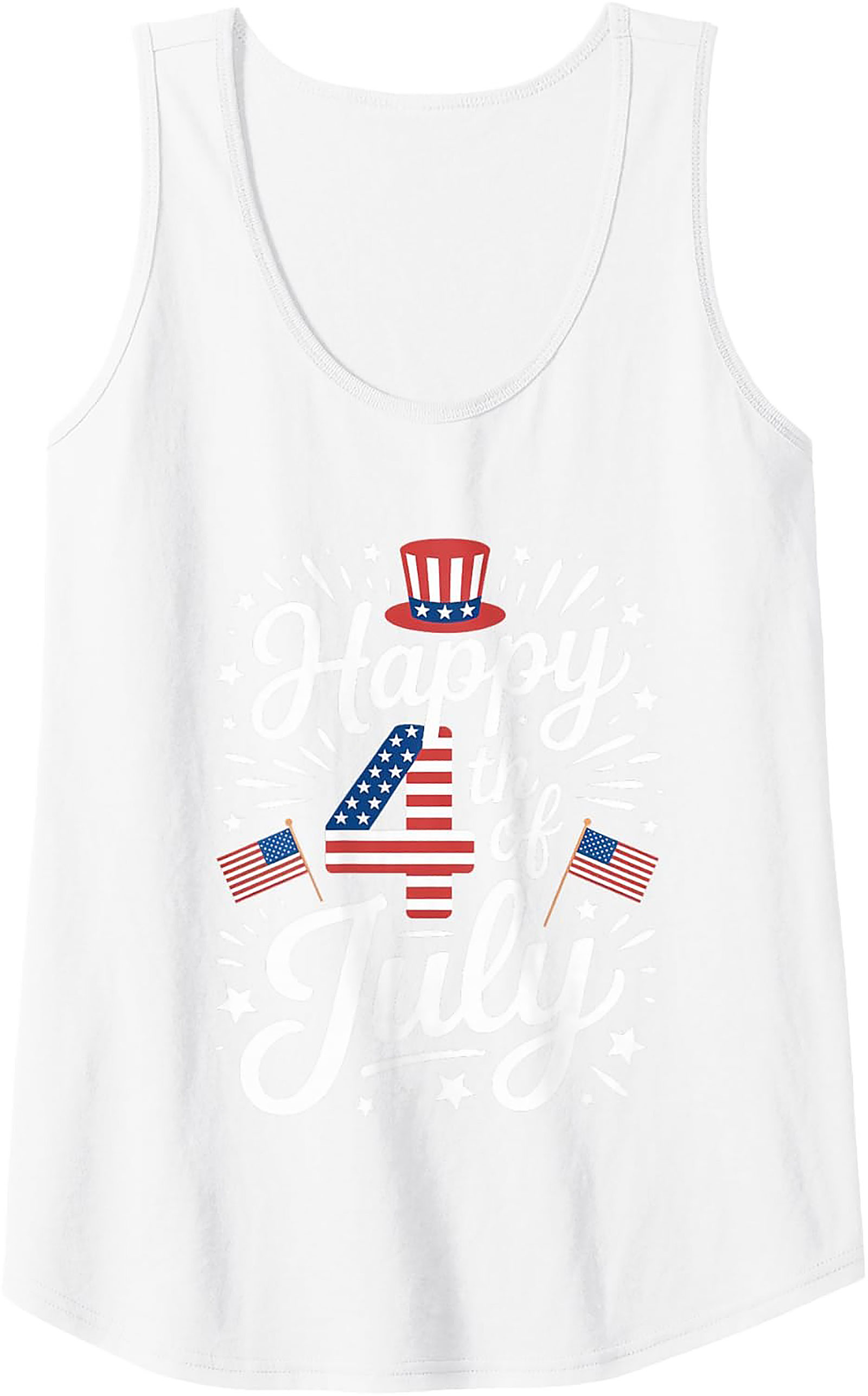 Happy 4th of July Tank Top | Patriotic Unisex Graphic Tee