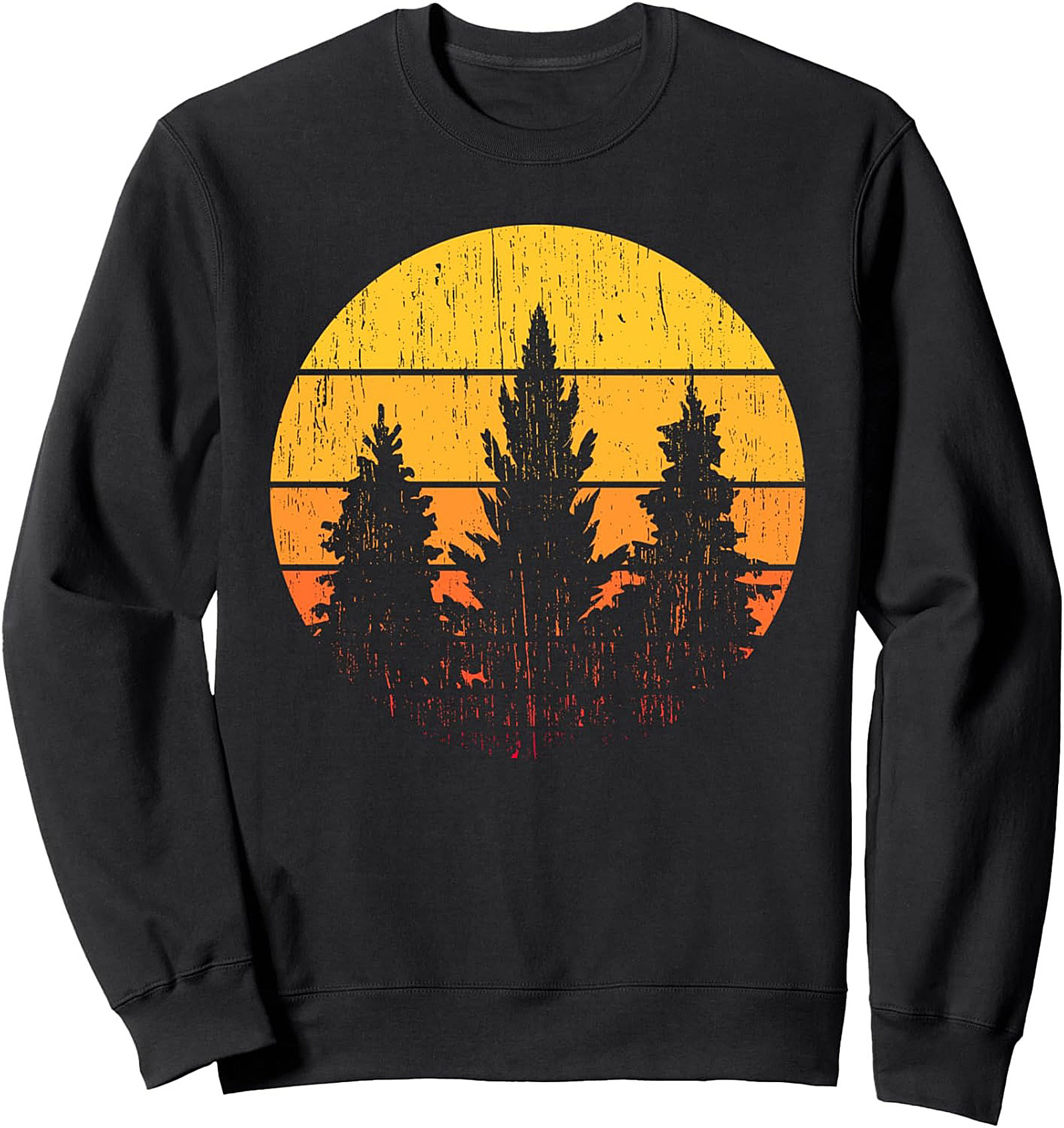 Vintage Pine Tree Sunset Graphic Sweatshirt