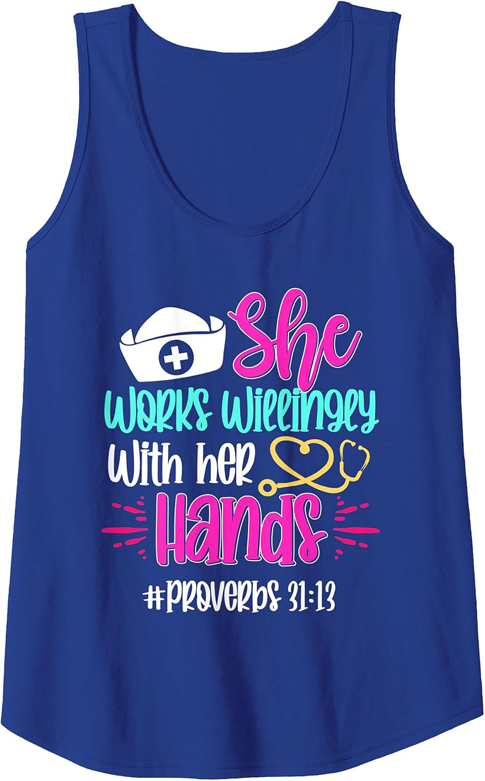 Nurse Proverbs 31:13 Graphic Tank Top Christian Nursing Gift