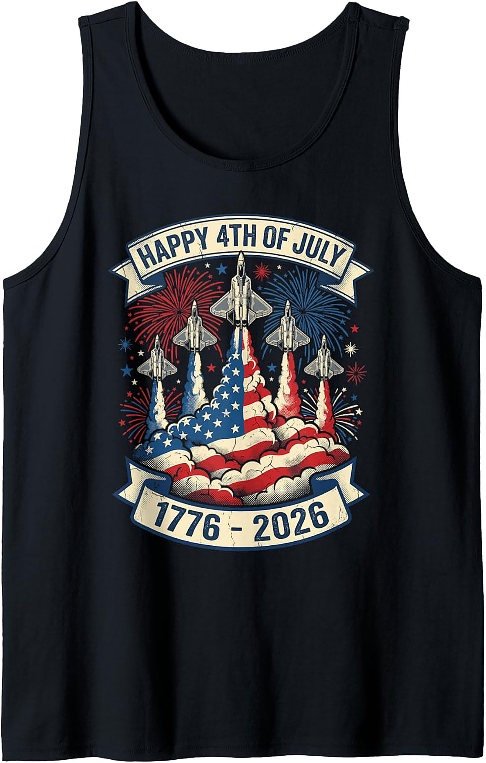 4th of July Fighter Jet Tank Top | Patriotic Graphic Tank