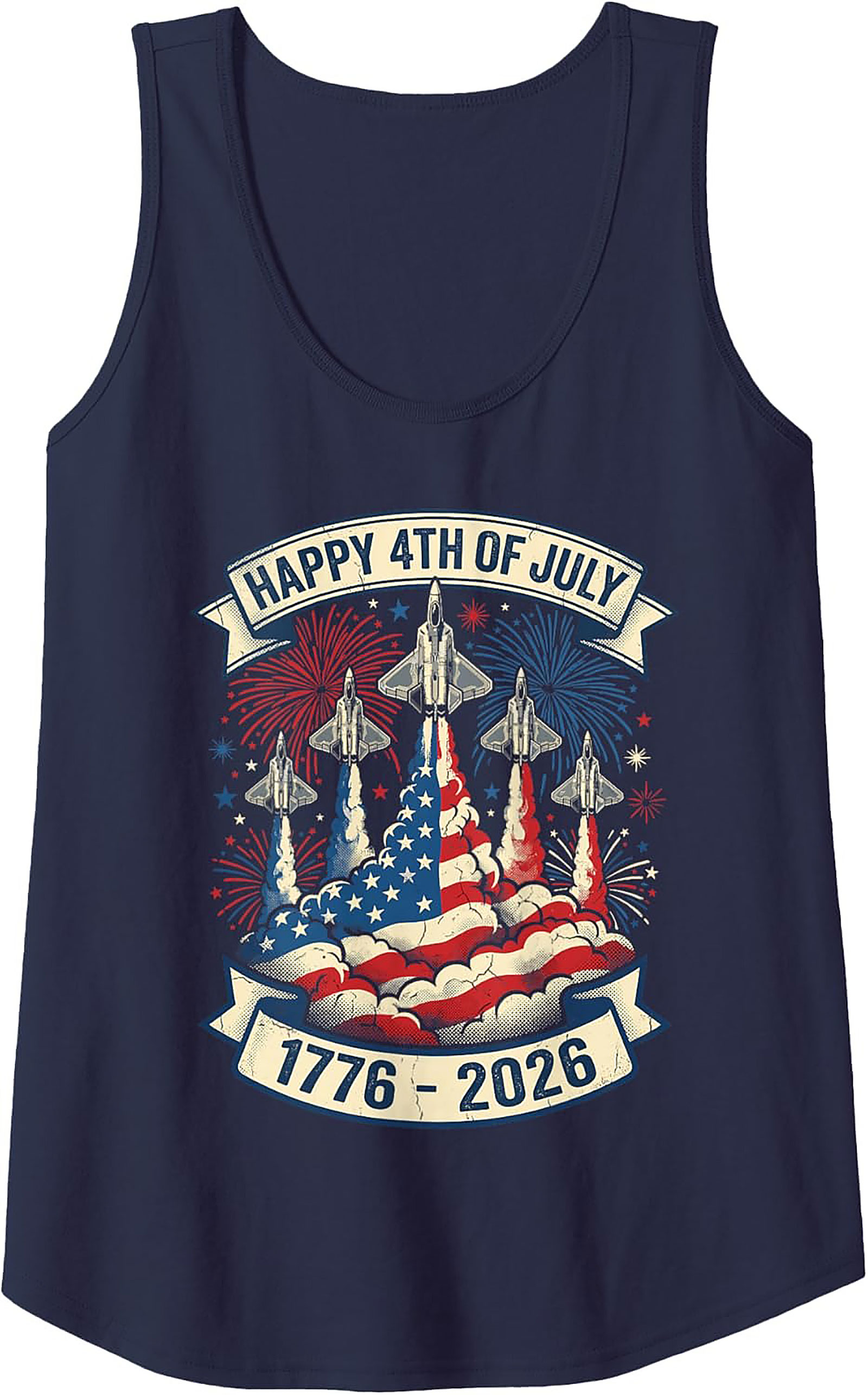 4th of July Fighter Jet Tank Top | Patriotic Graphic Tank
