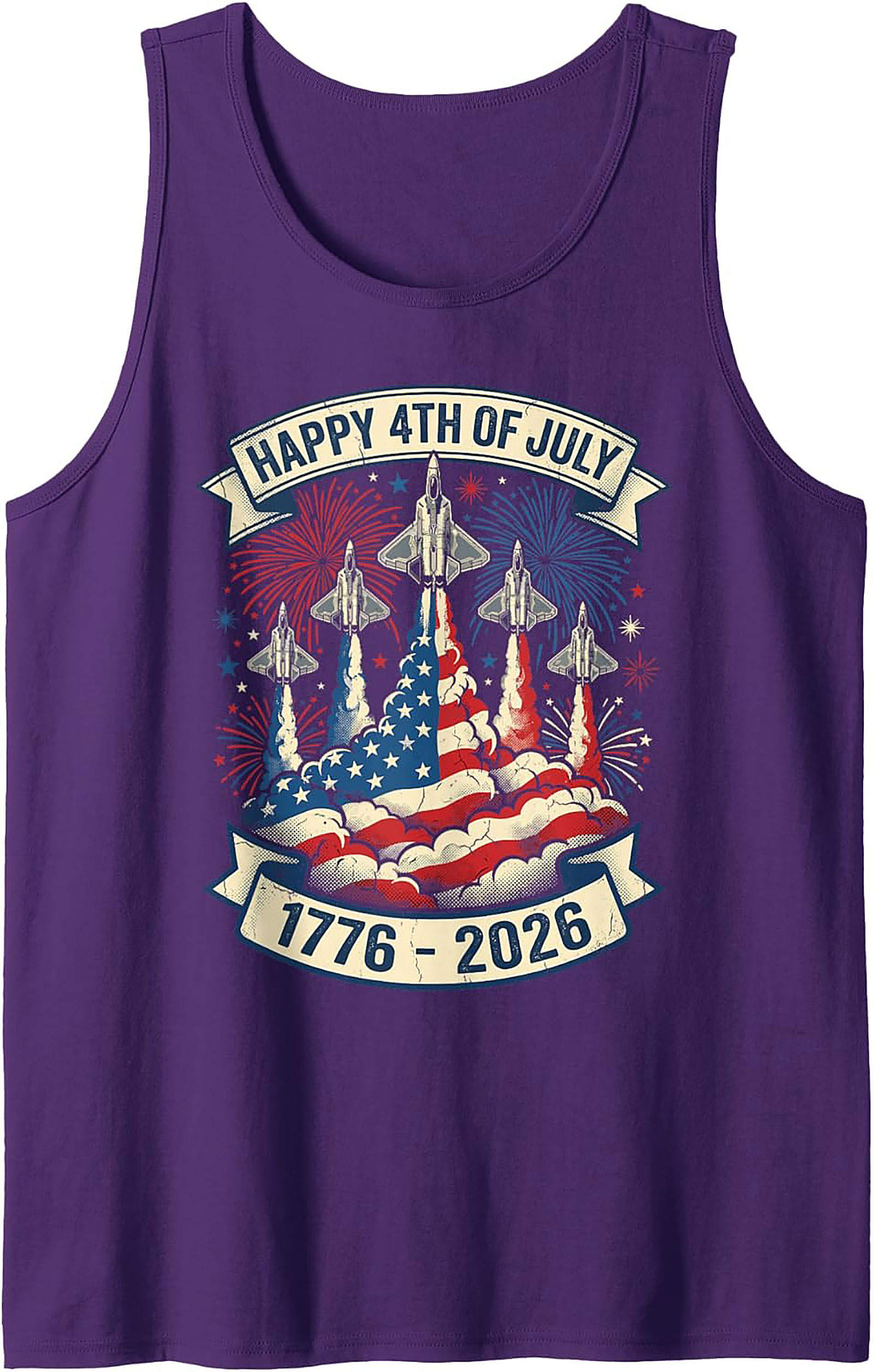 4th of July Fighter Jet Tank Top | Patriotic Graphic Tank
