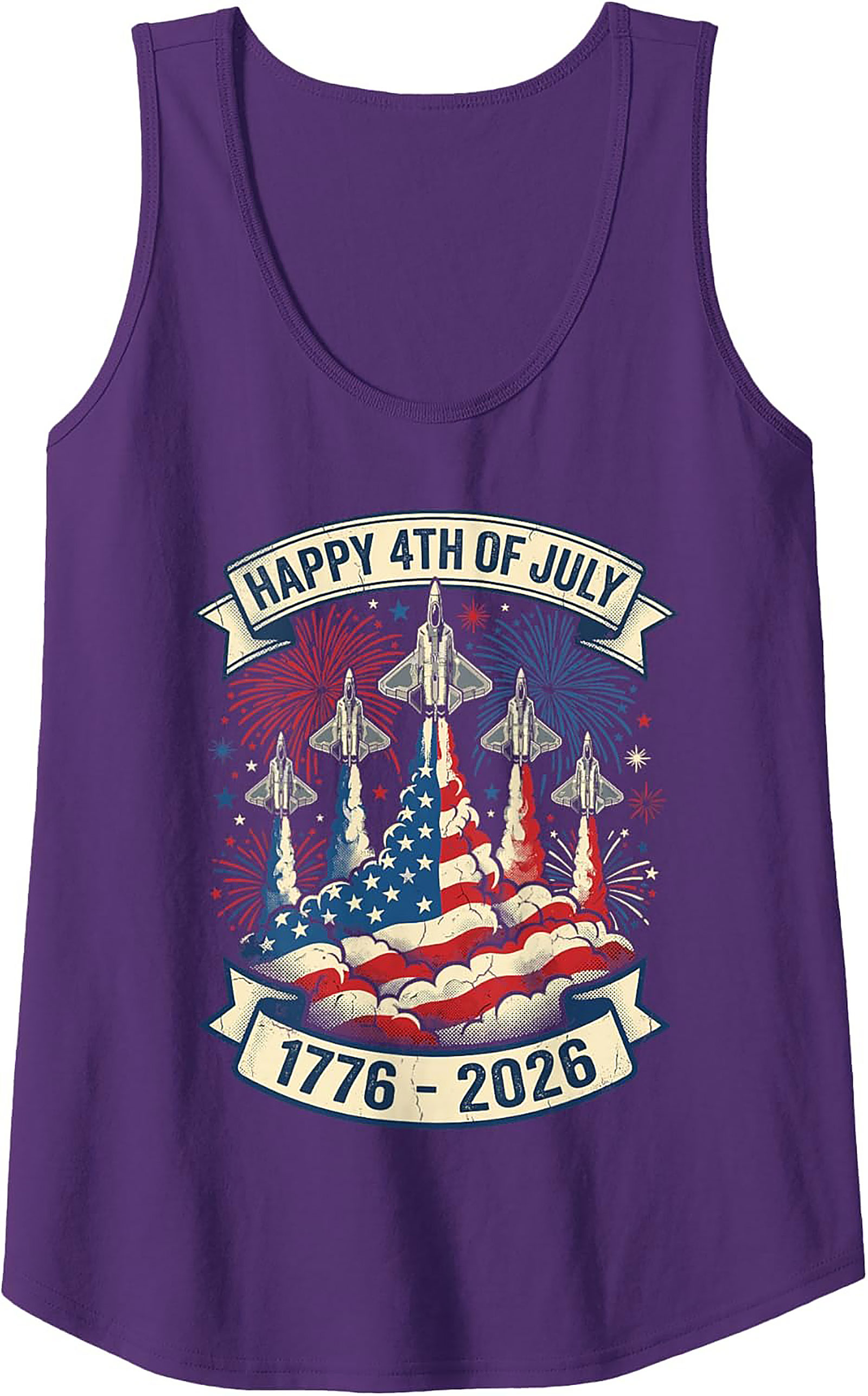 4th of July Fighter Jet Tank Top | Patriotic Graphic Tank