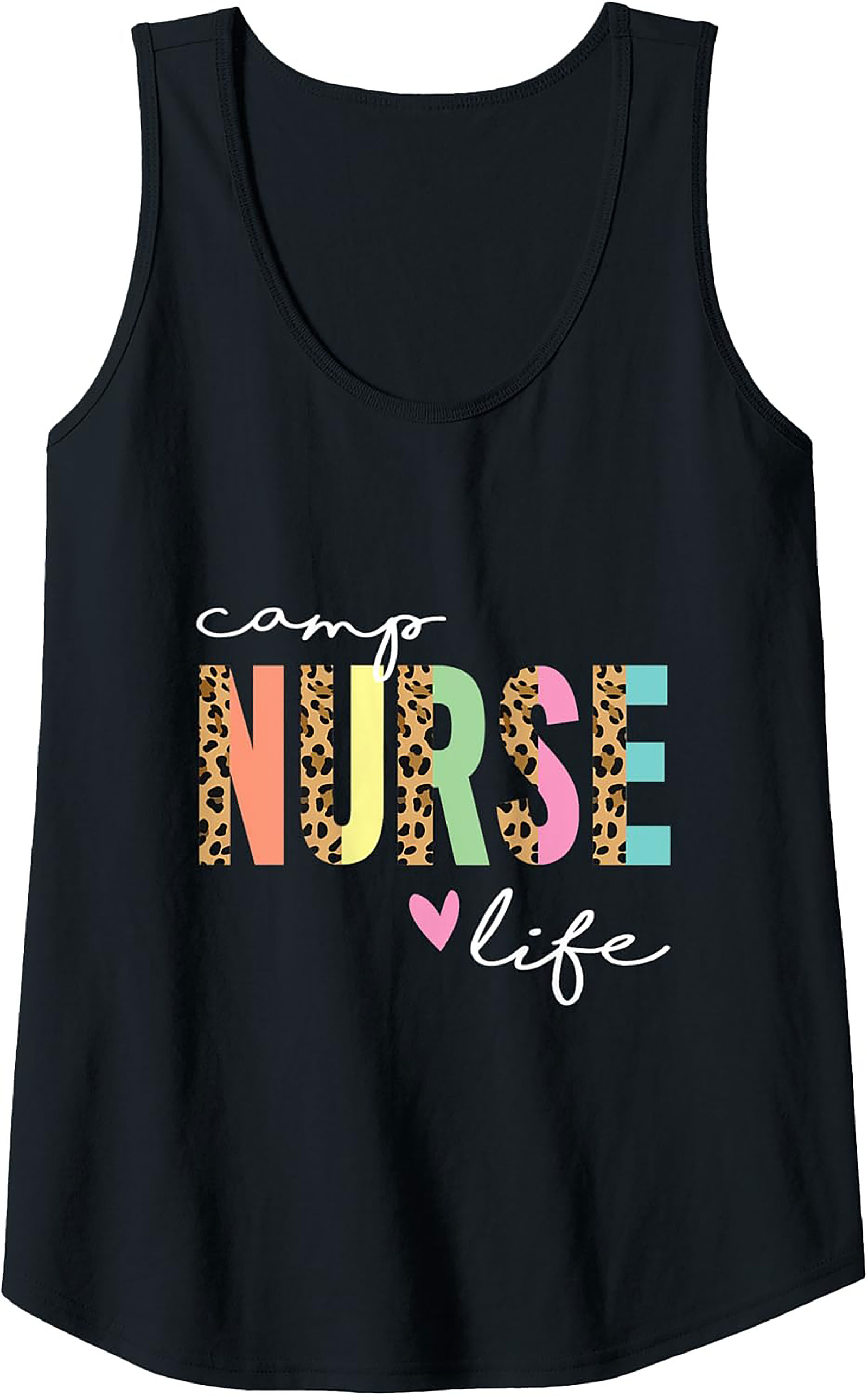  Camp Nurse Life Graphic Tank Top Leopard Print Nurse Gift