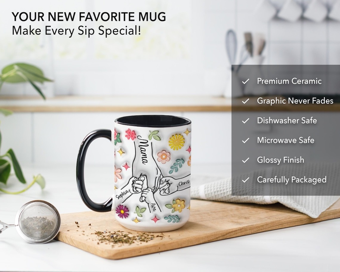 Mom Mug, Mama Mug, Personalized Mom Cup, Custom Mama Cup, Mom Gifts with Kids Names, Mommy Birthday Mothers Day Gifts