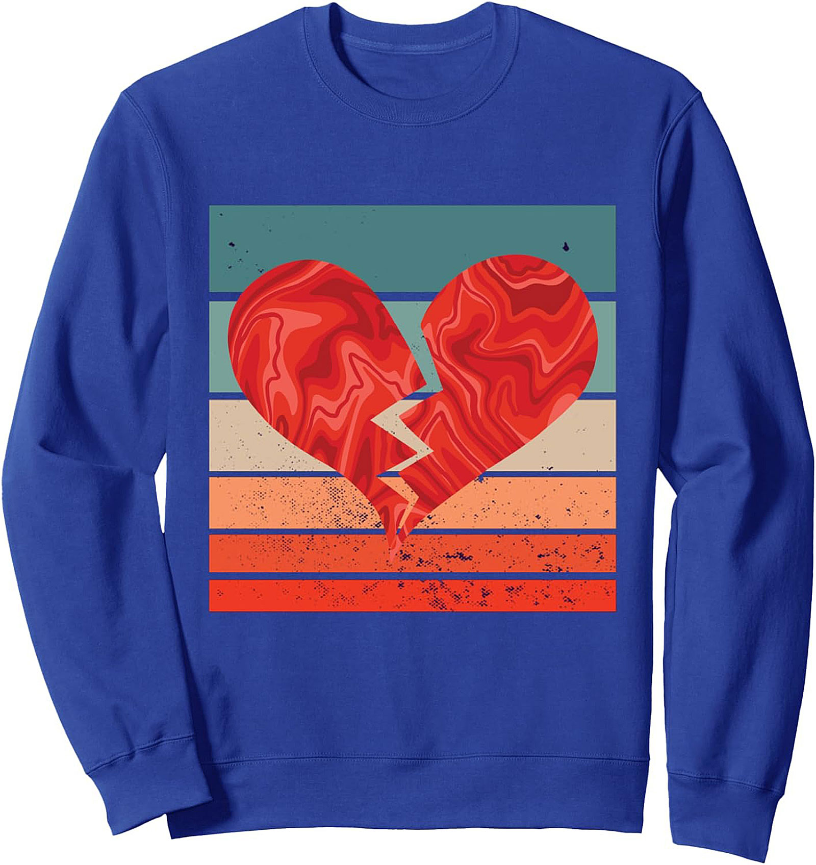 Retro Broken Heart Graphic Sweatshirt - Vintage Aesthetic Crewneck