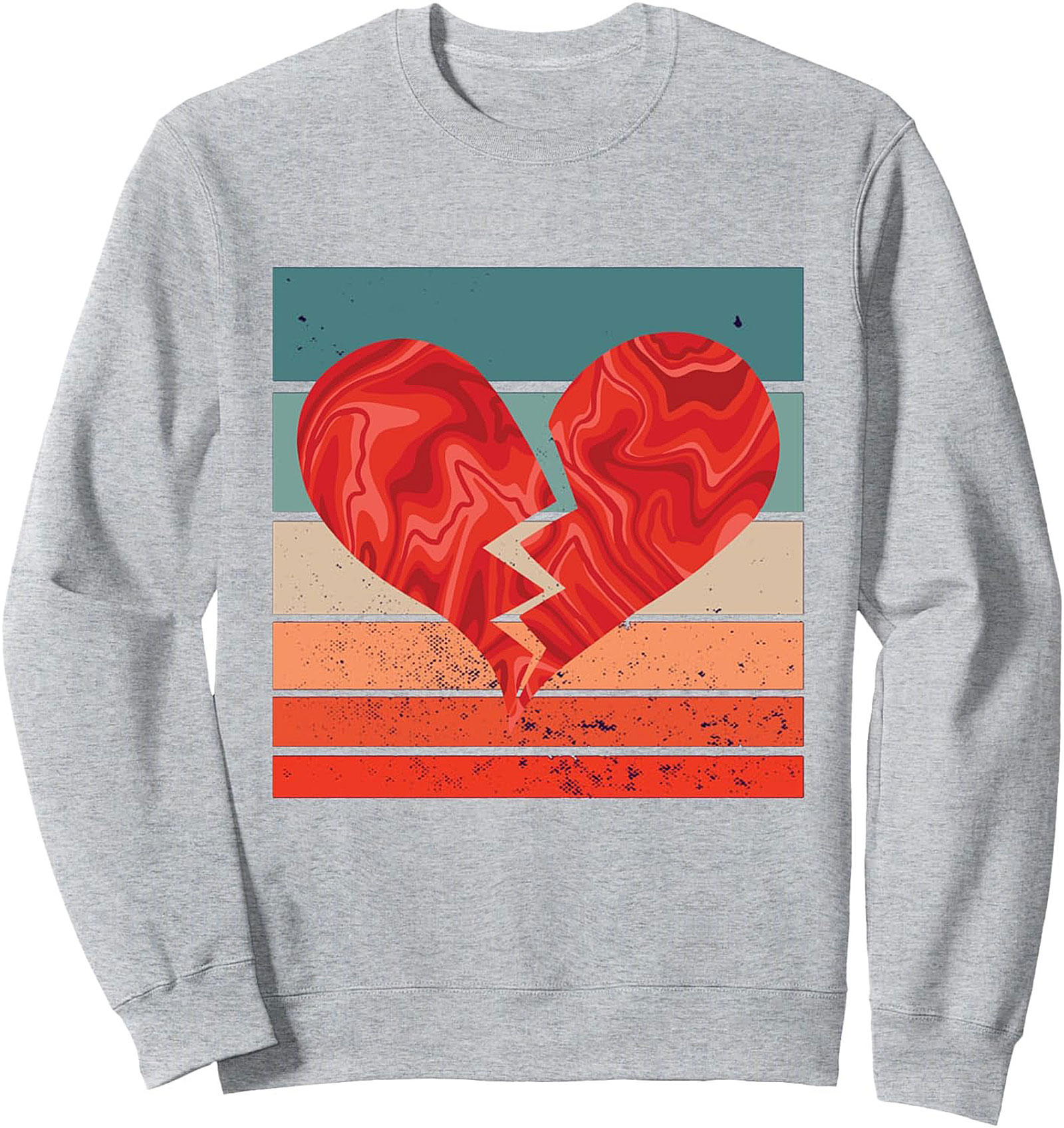 Retro Broken Heart Graphic Sweatshirt - Vintage Aesthetic Crewneck