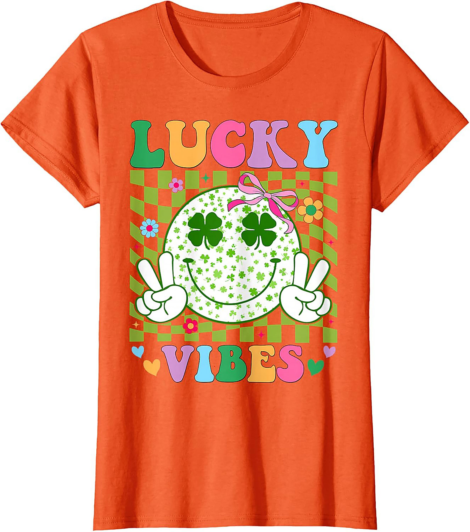 Lucky Vibes St. Patrick's Day T-Shirt | Retro Smiley Tee
