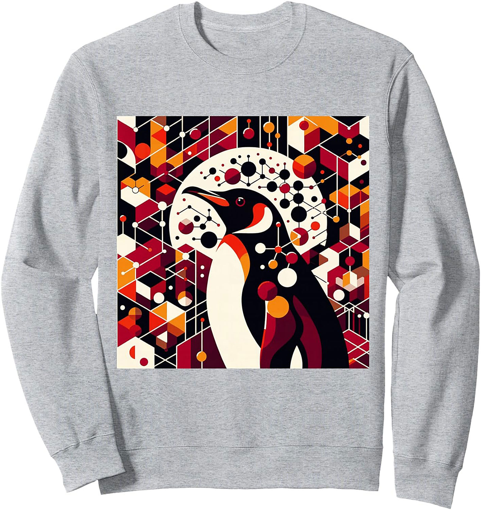 Geometric Penguin Abstract Art Graphic Sweatshirt