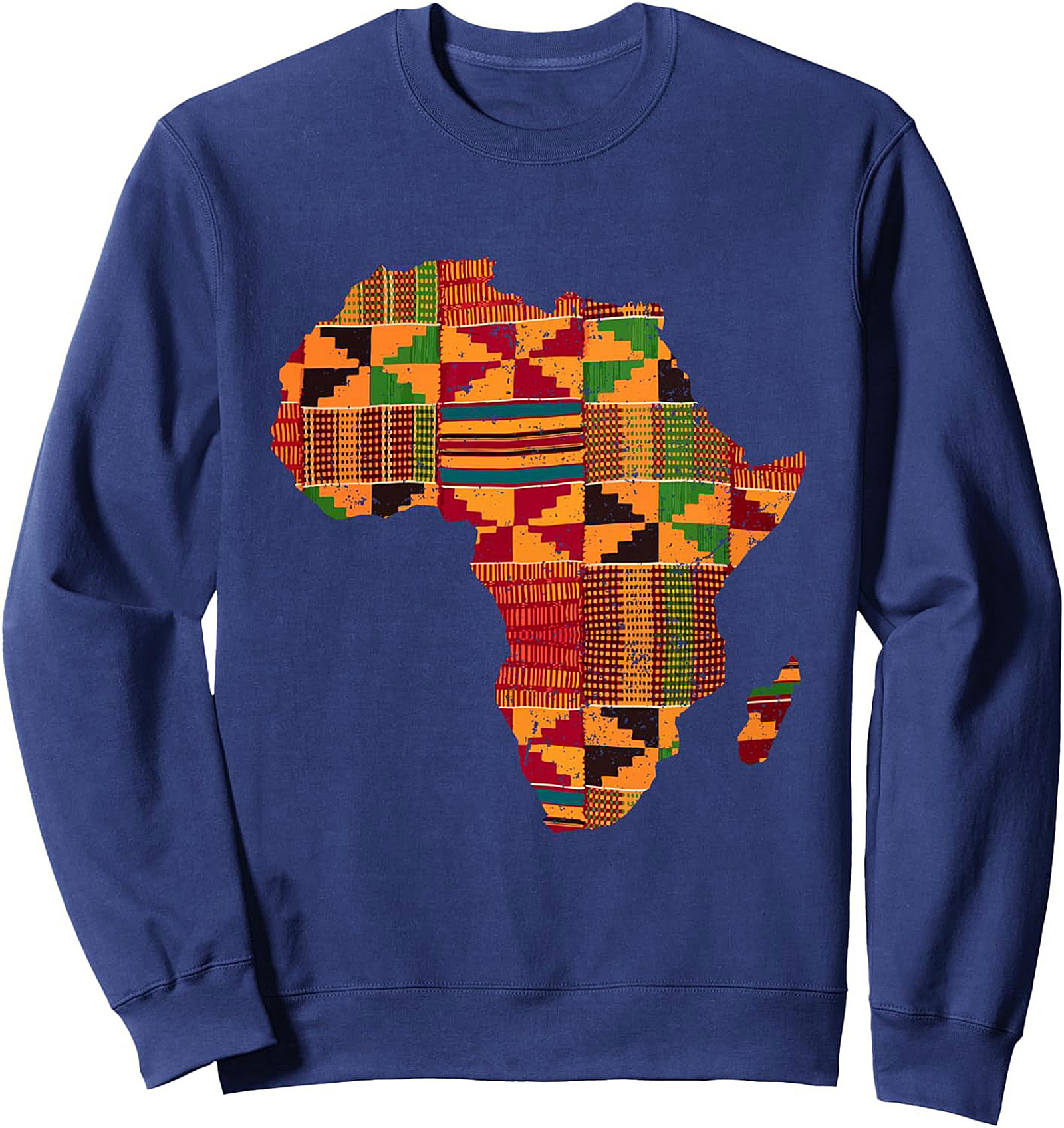 African Heritage Kente Map Graphic Sweatshirt