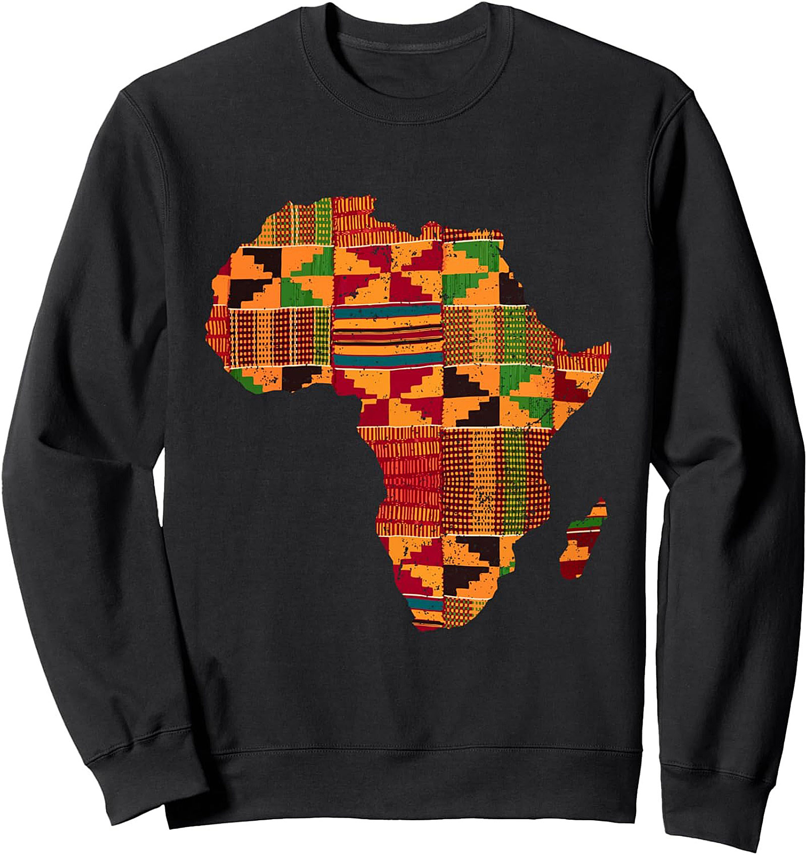 African Heritage Kente Map Graphic Sweatshirt