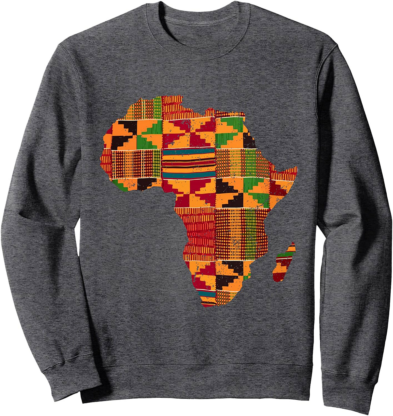 African Heritage Kente Map Graphic Sweatshirt