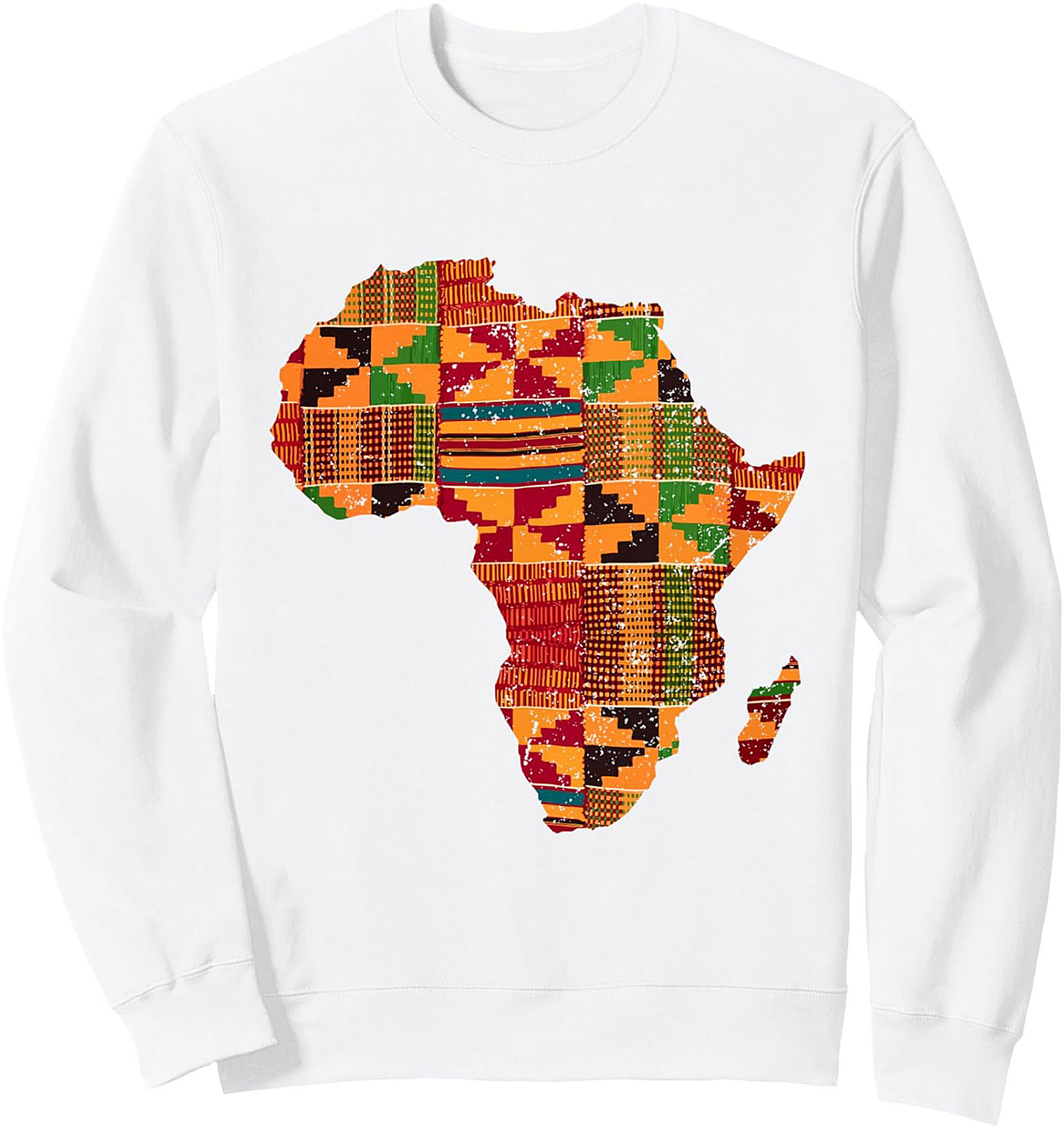 African Heritage Kente Map Graphic Sweatshirt