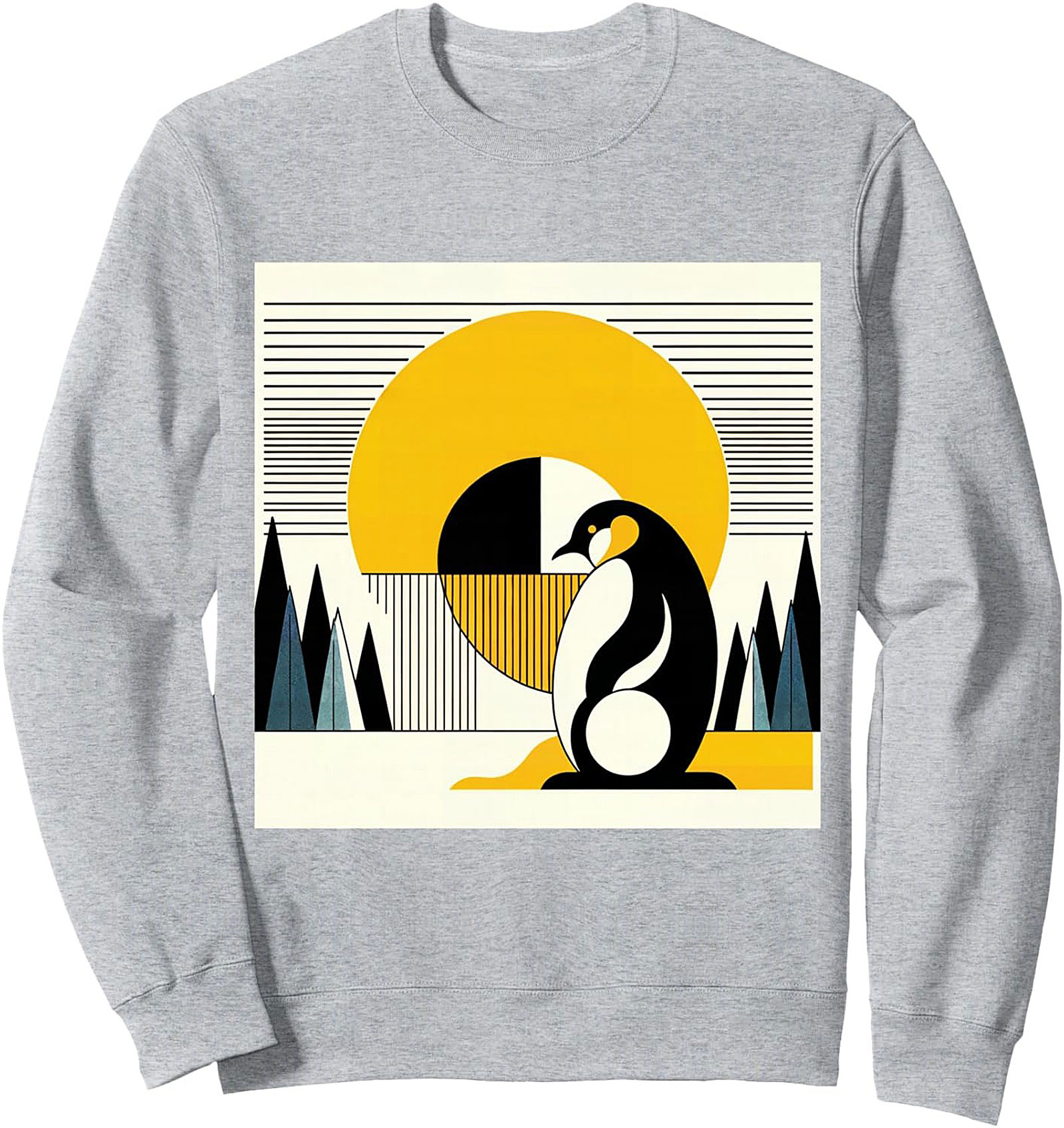 Geometric Penguin Modern Art Graphic Sweatshirt