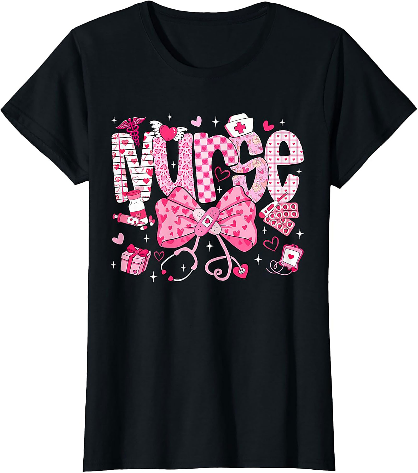 Pink Coquette Nurse T-shirt Cute Medical Graphic Tee
