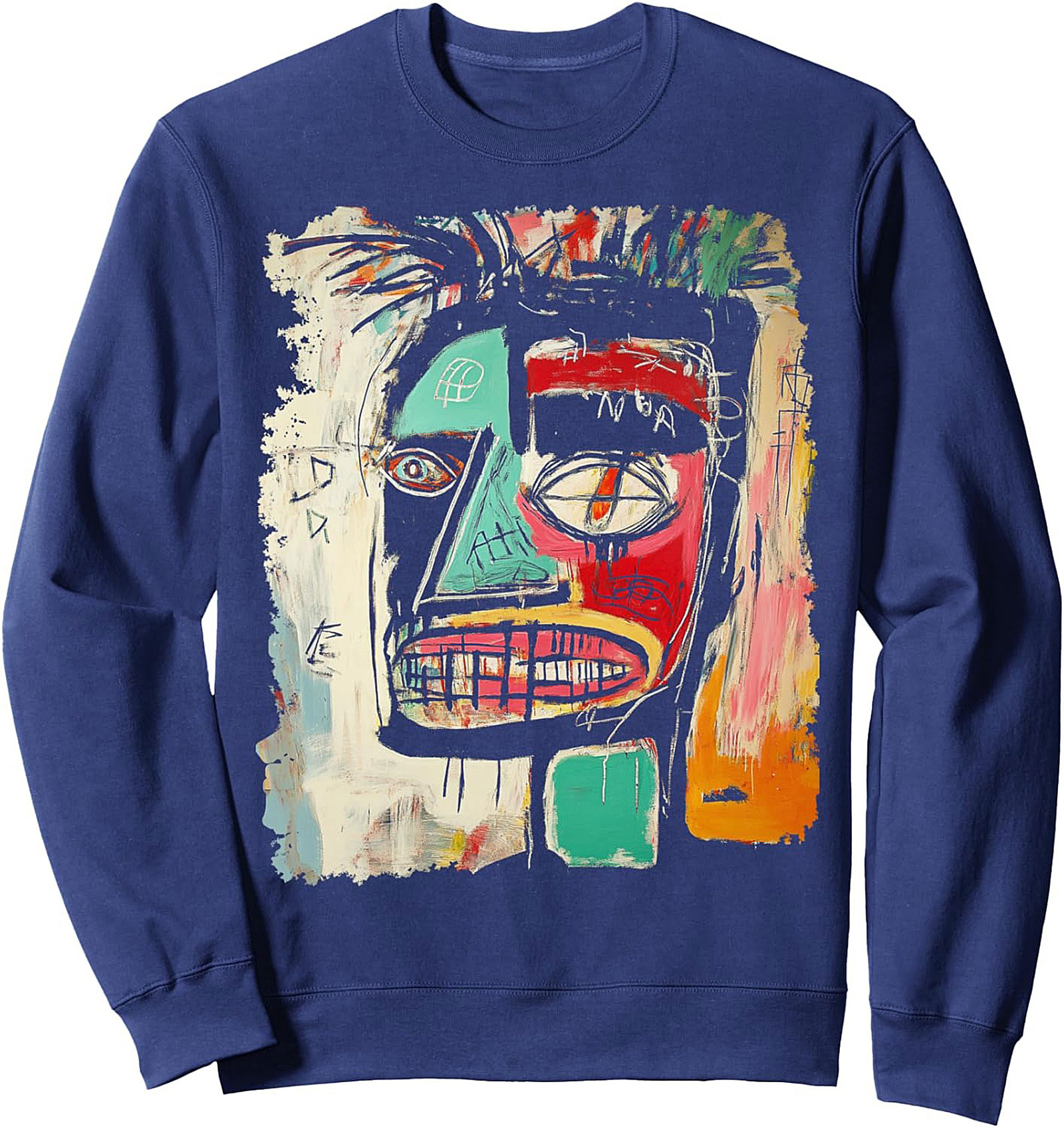 Neo-Expressionist Abstract Face Graphic Sweatshirt
