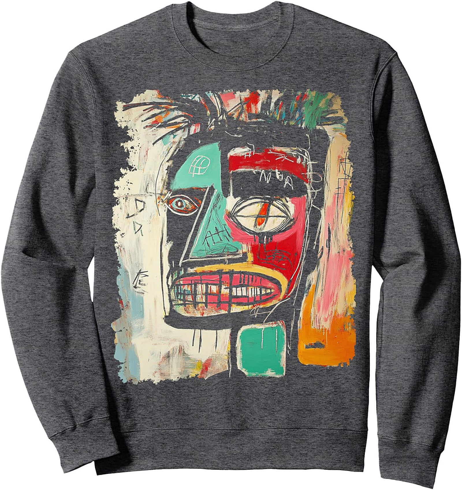Neo-Expressionist Abstract Face Graphic Sweatshirt