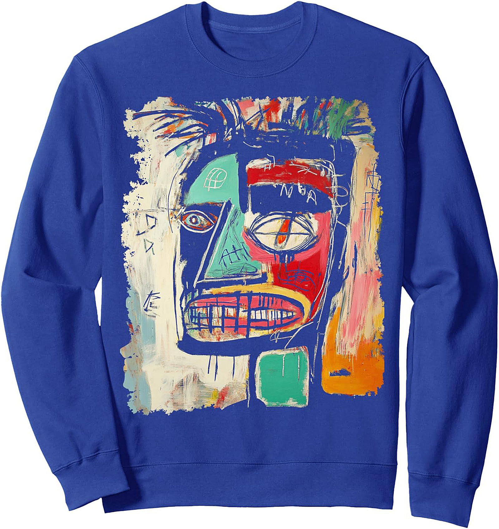 Neo-Expressionist Abstract Face Graphic Sweatshirt