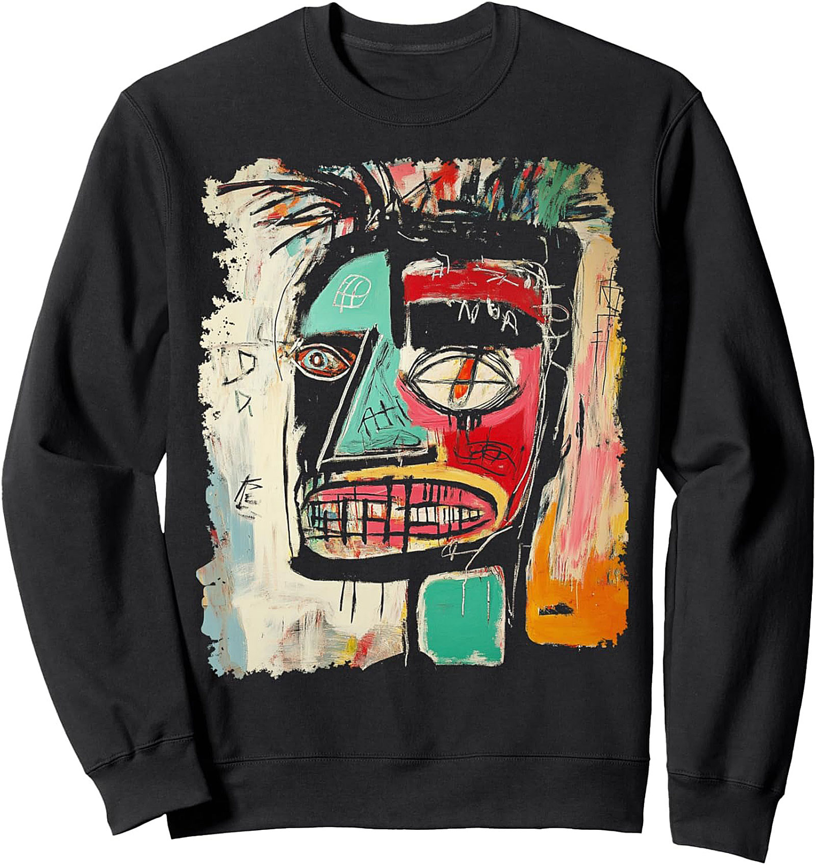 Neo-Expressionist Abstract Face Graphic Sweatshirt