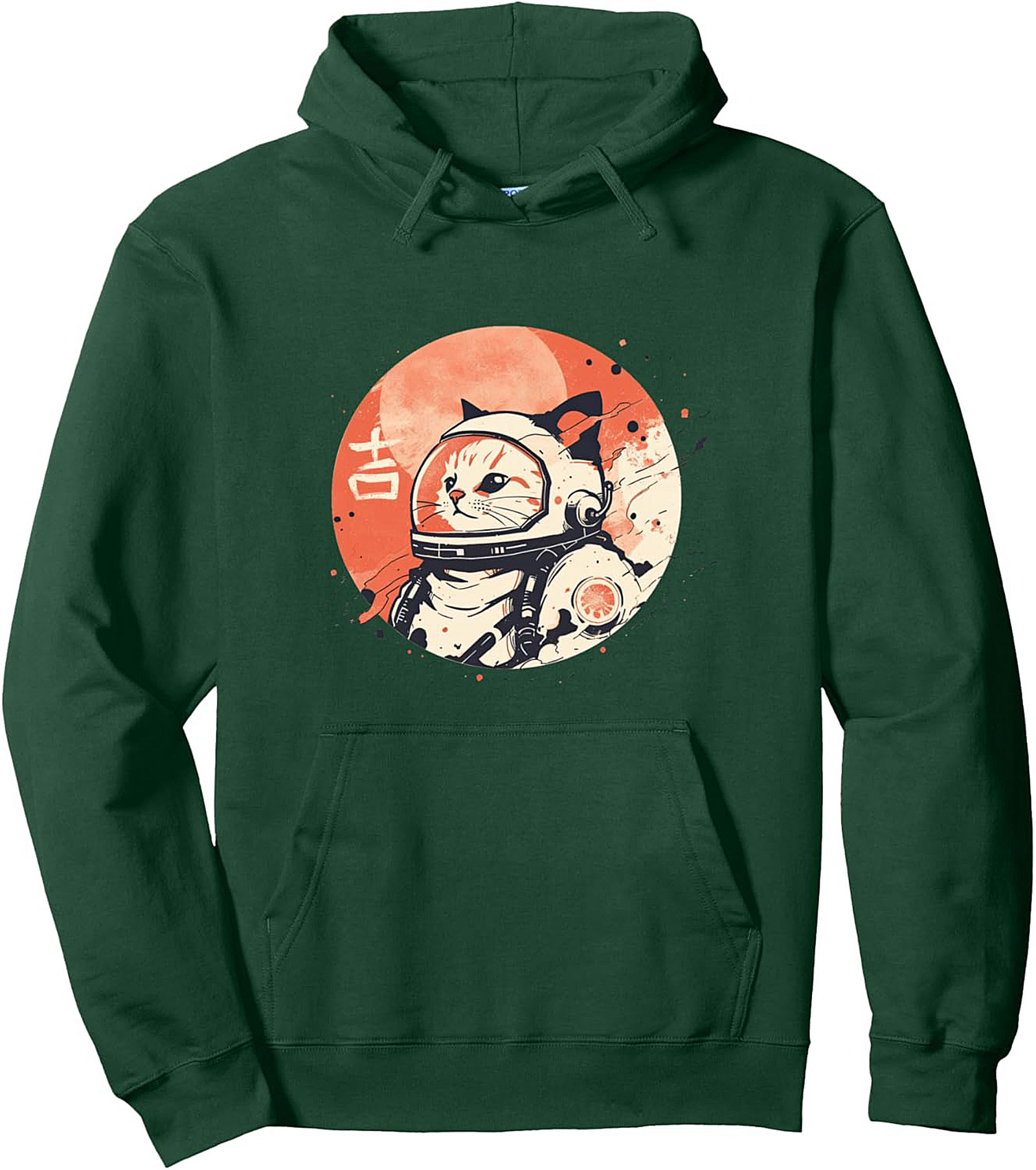 Astro Cat Space Explorer Graphic Hoodie - Retro Japanese Aesthetic