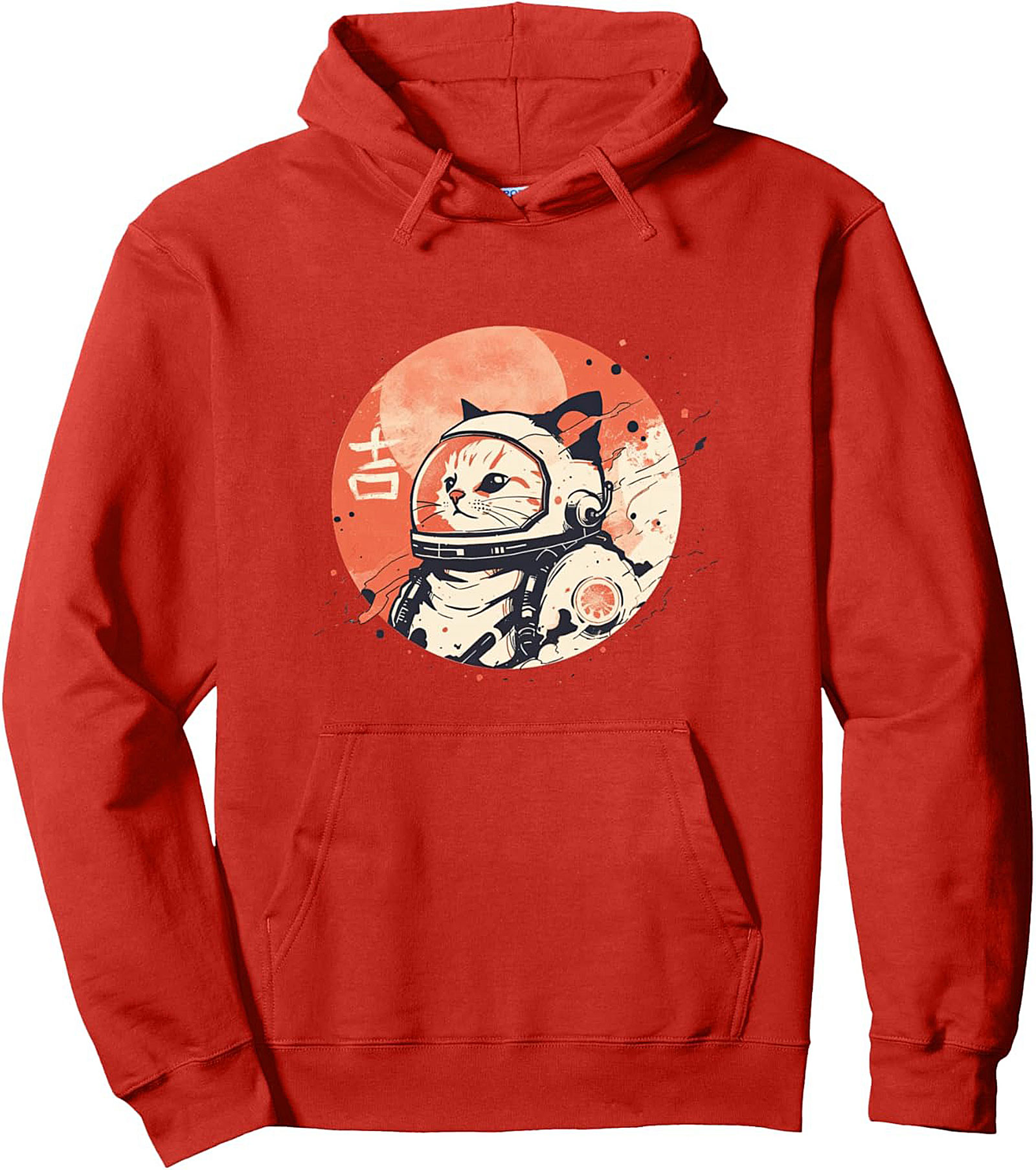 Astro Cat Space Explorer Graphic Hoodie - Retro Japanese Aesthetic