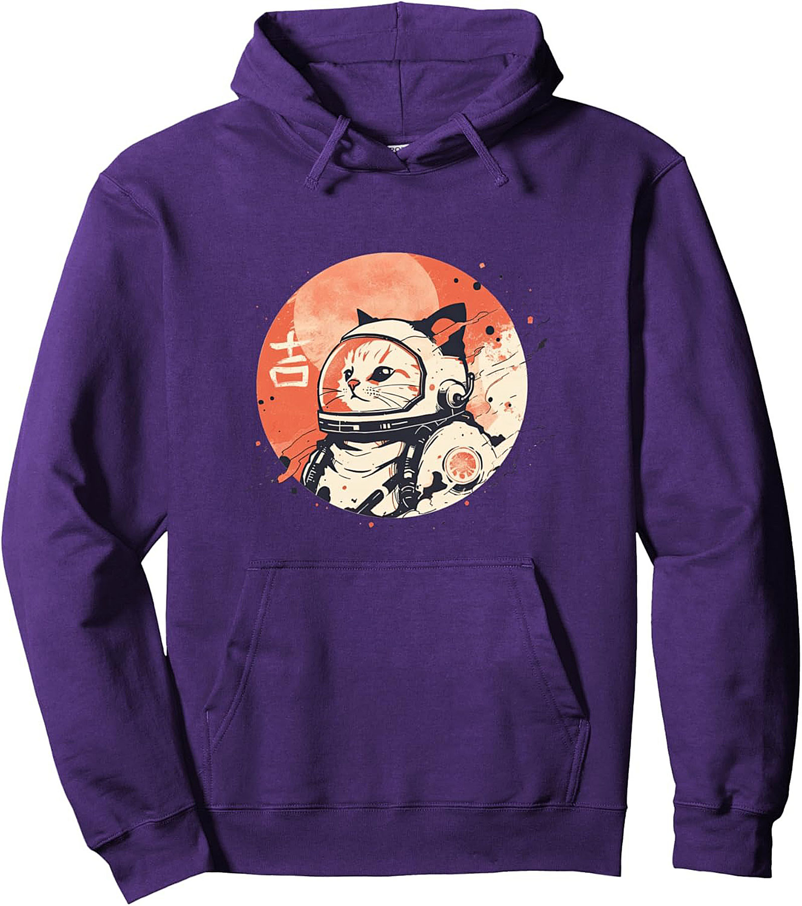 Astro Cat Space Explorer Graphic Hoodie - Retro Japanese Aesthetic
