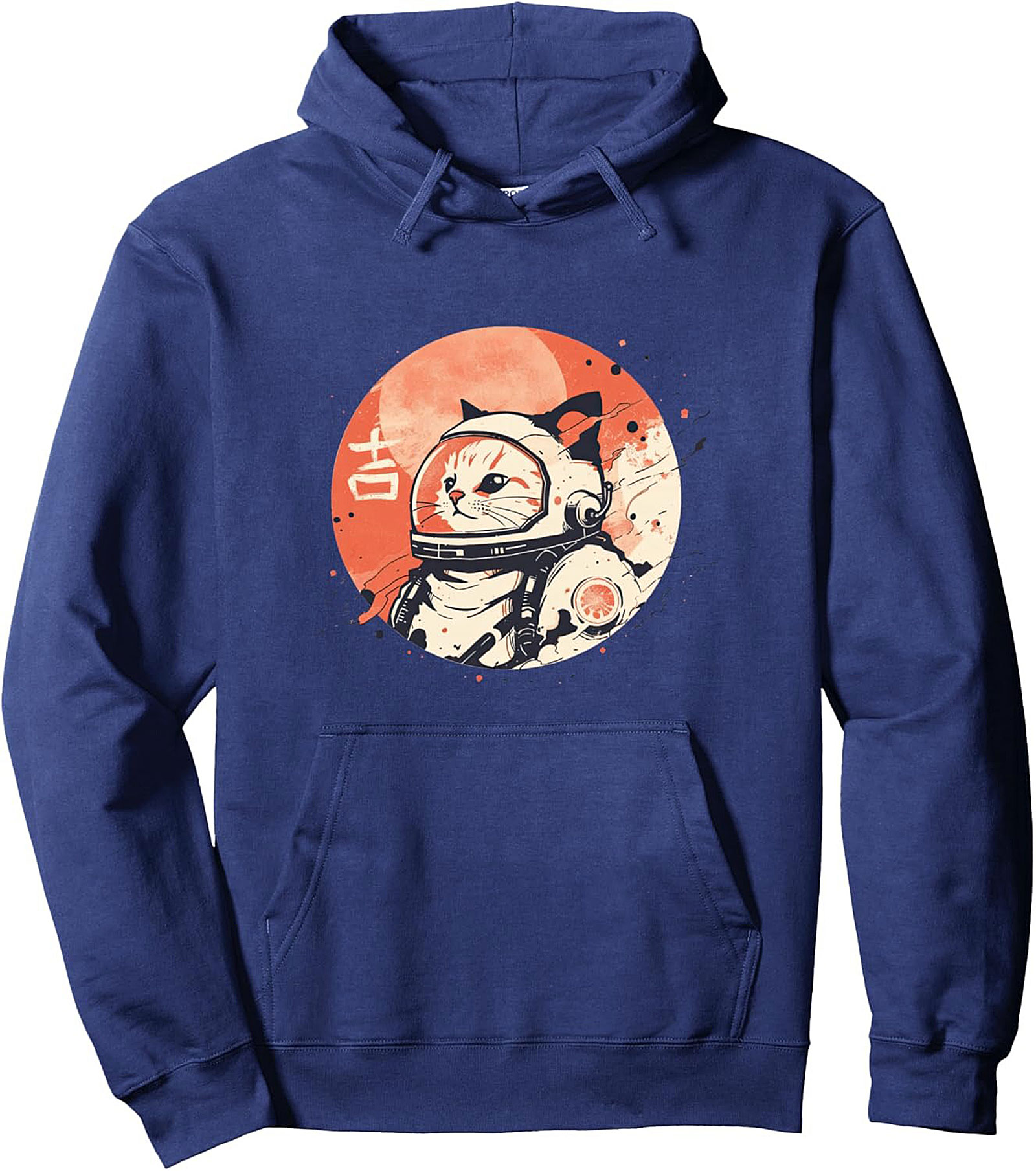 Astro Cat Space Explorer Graphic Hoodie - Retro Japanese Aesthetic