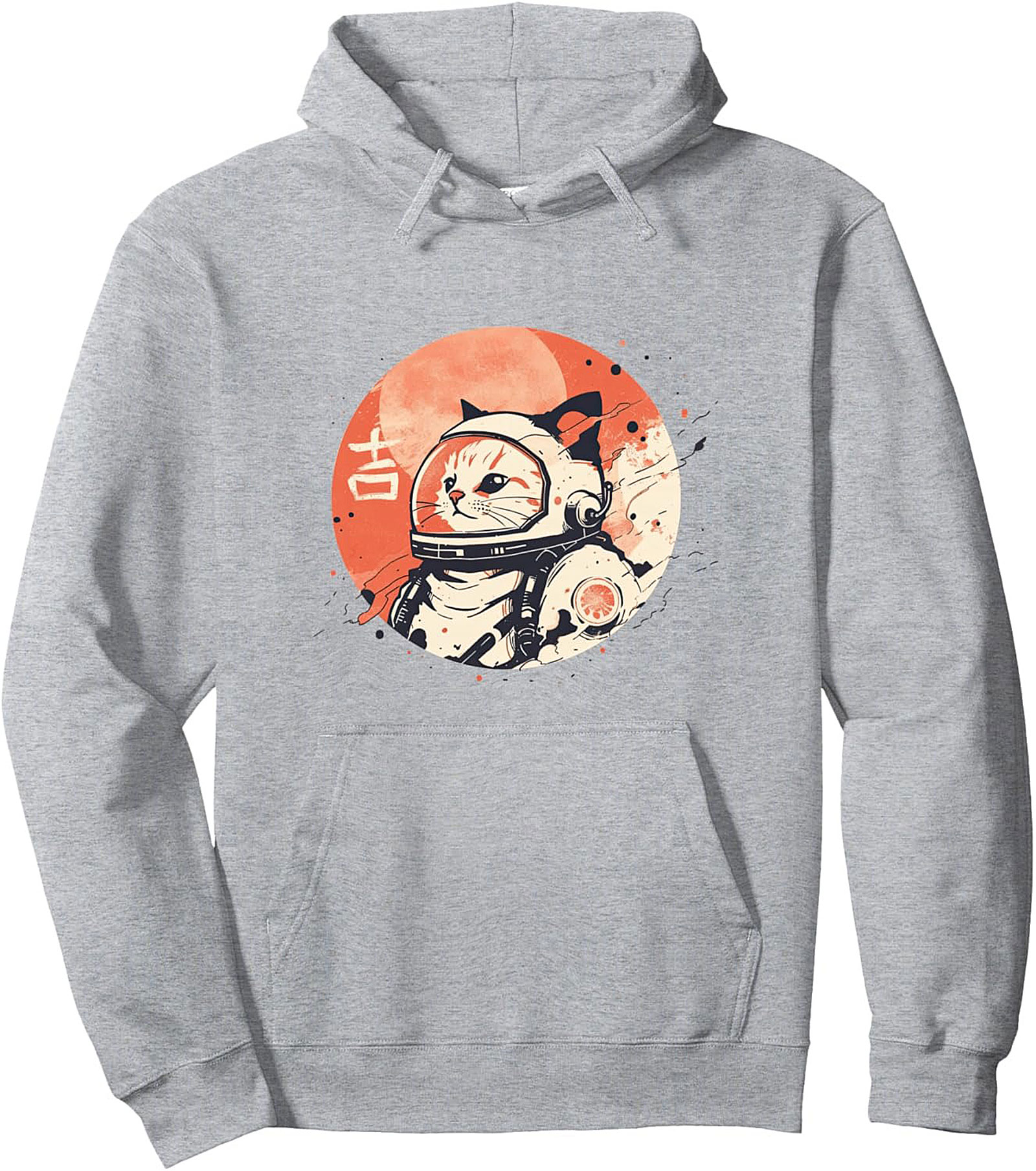 Astro Cat Space Explorer Graphic Hoodie - Retro Japanese Aesthetic