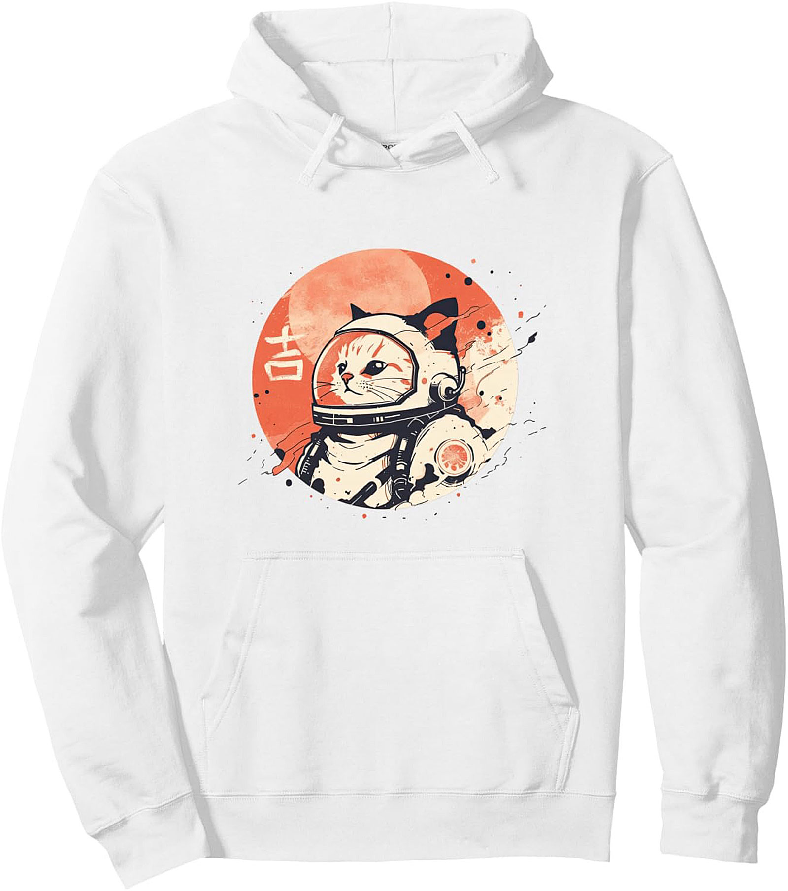 Astro Cat Space Explorer Graphic Hoodie - Retro Japanese Aesthetic