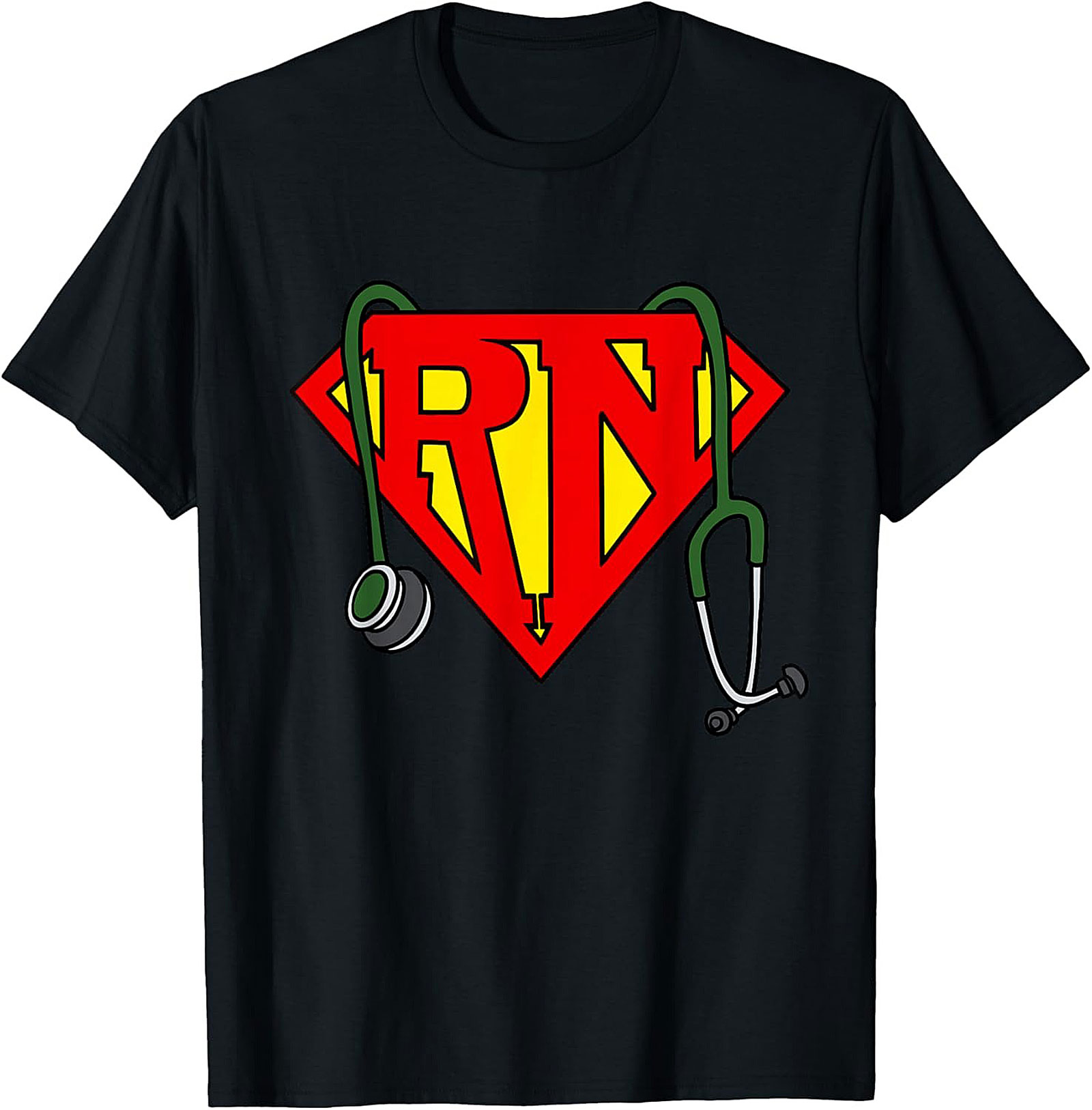 RN Superhero Shield T-Shirt Premium Registered Nurse Tee