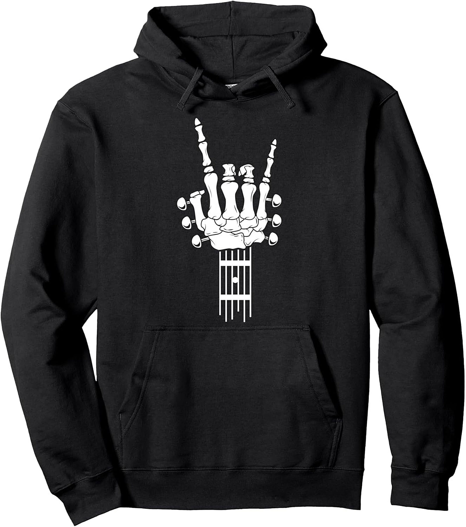 Rock Skeleton Guitar Graphic Hoodie - Unisex Music Lover Pullover