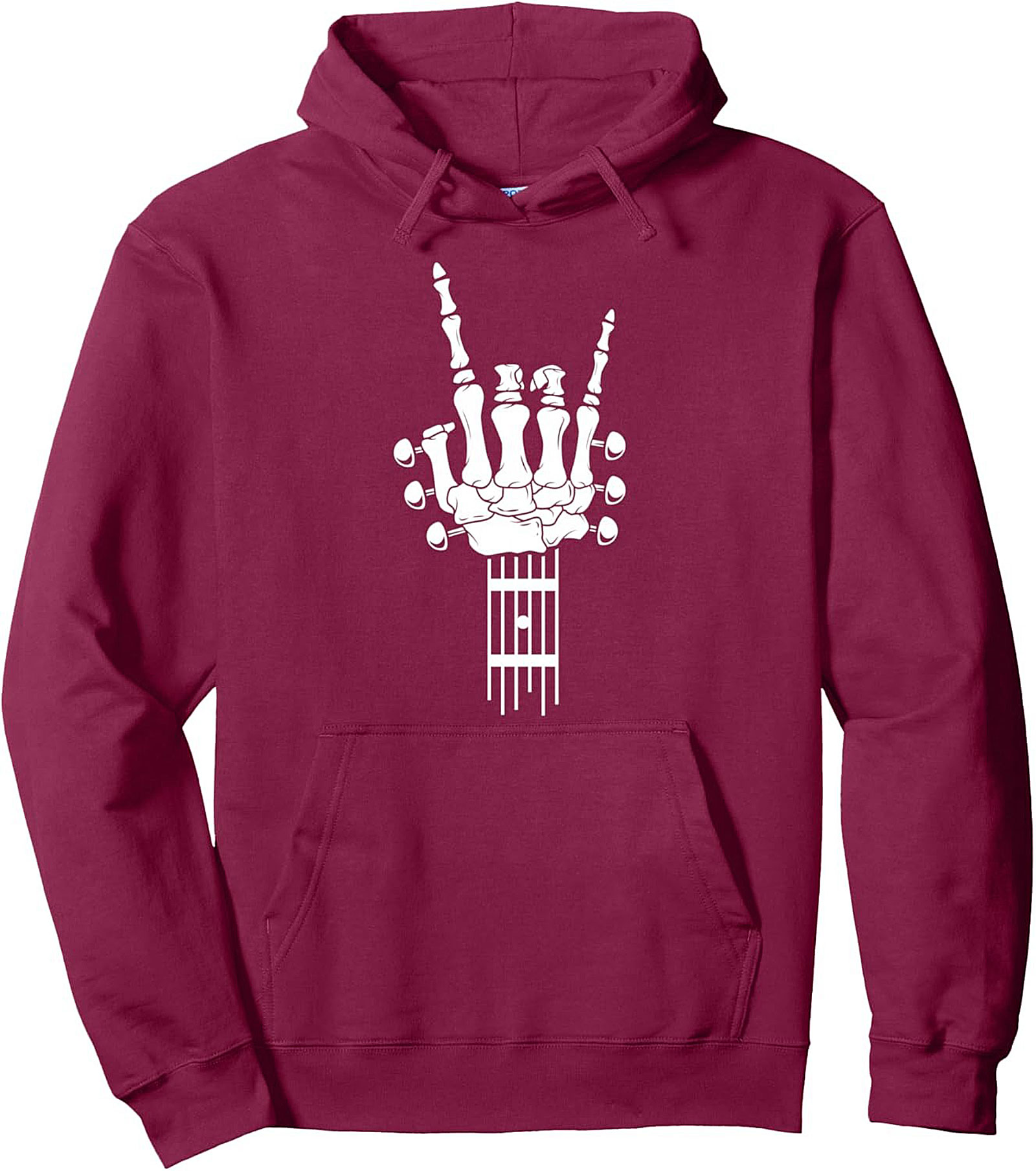 Rock Skeleton Guitar Graphic Hoodie - Unisex Music Lover Pullover