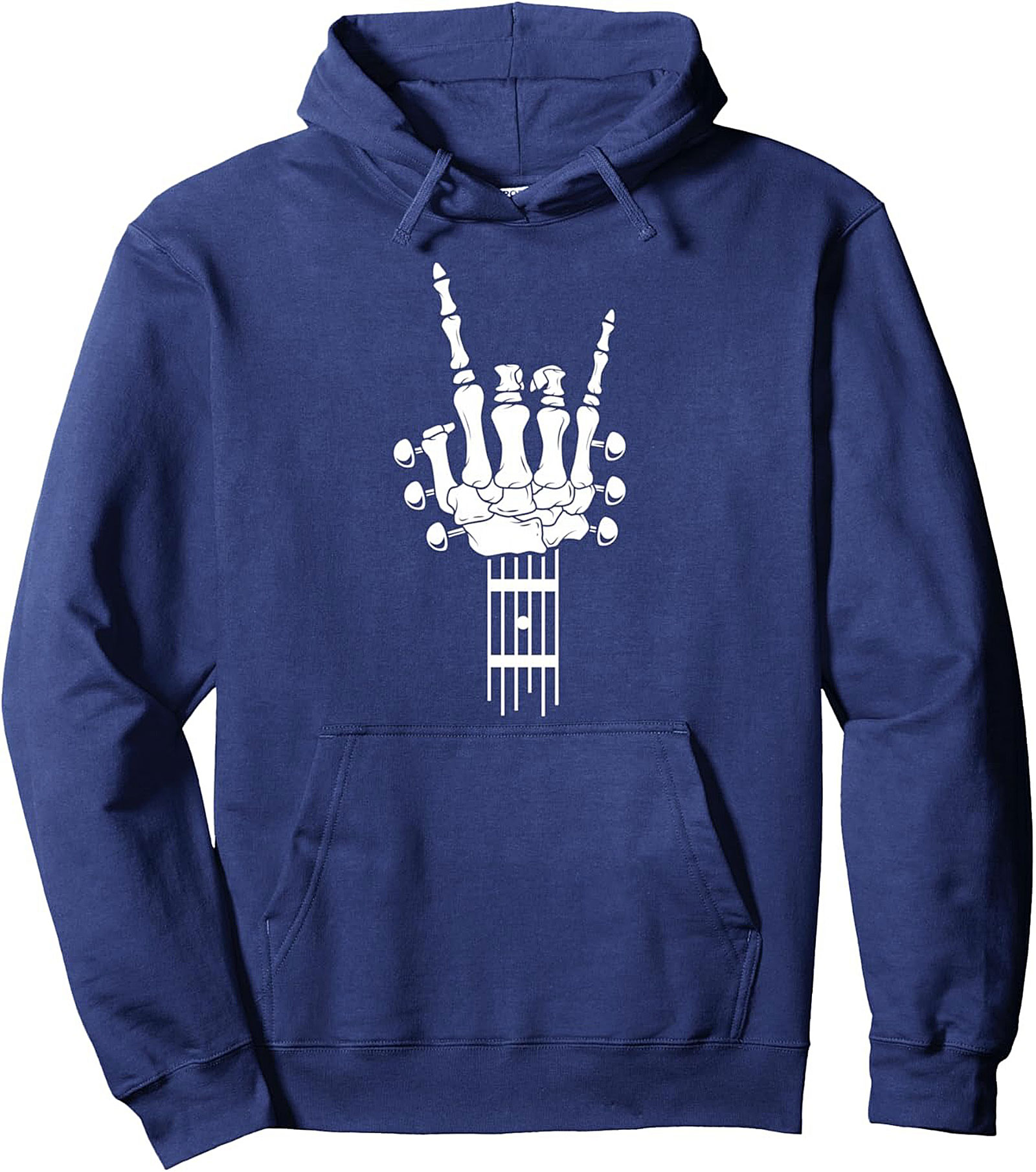 Rock Skeleton Guitar Graphic Hoodie - Unisex Music Lover Pullover