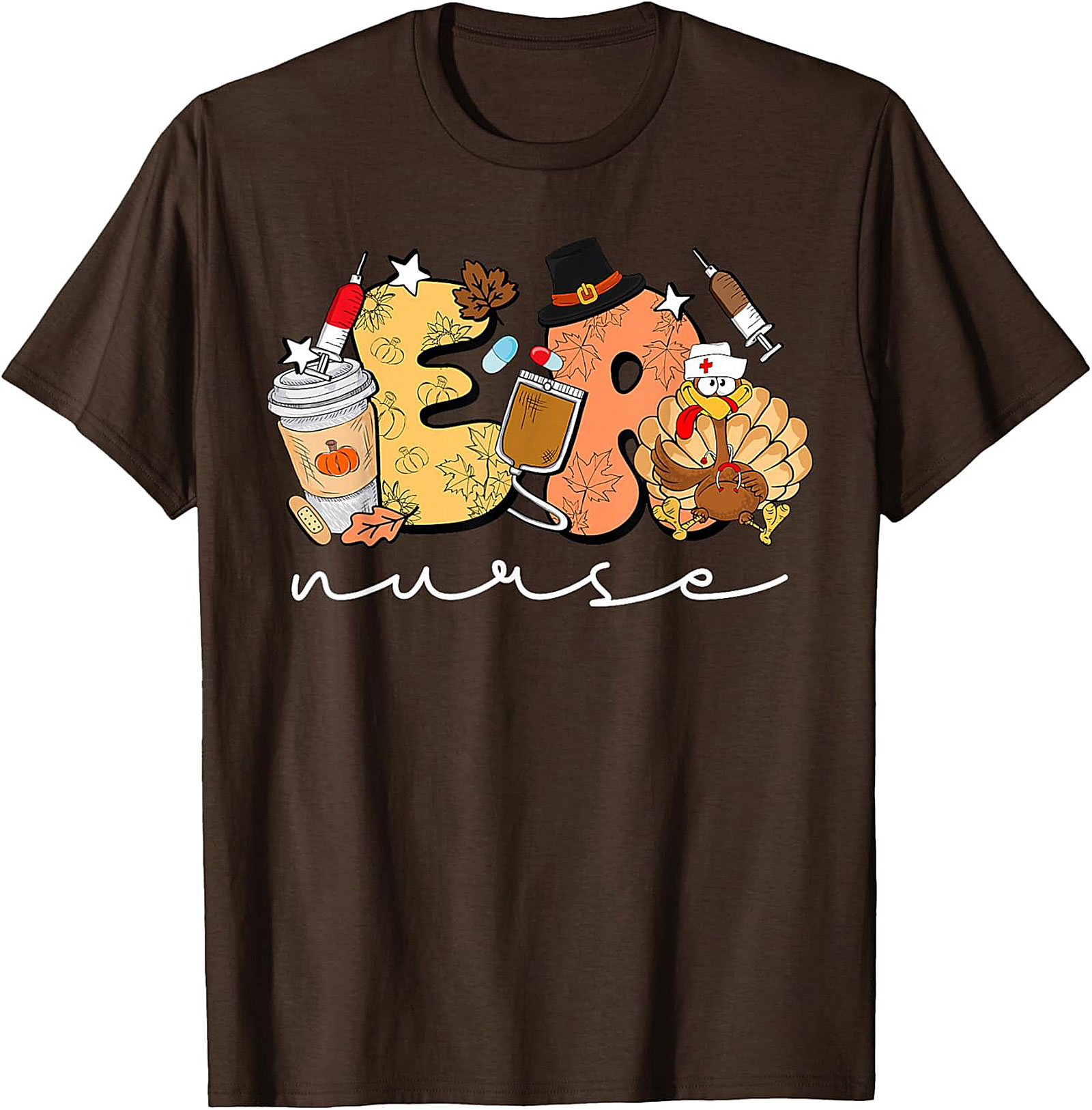 ER Nurse Thanksgiving T-Shirt Funny Fall Nursing Tee
