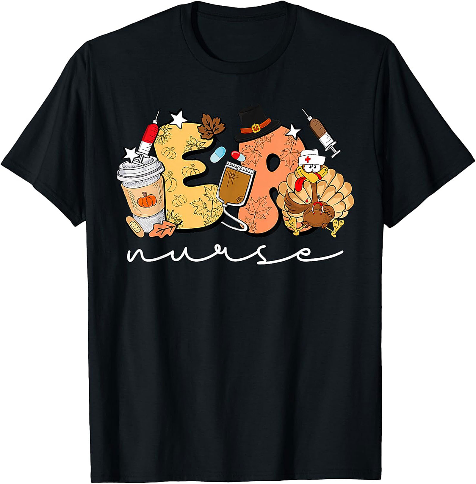 ER Nurse Thanksgiving T-Shirt Funny Fall Nursing Tee