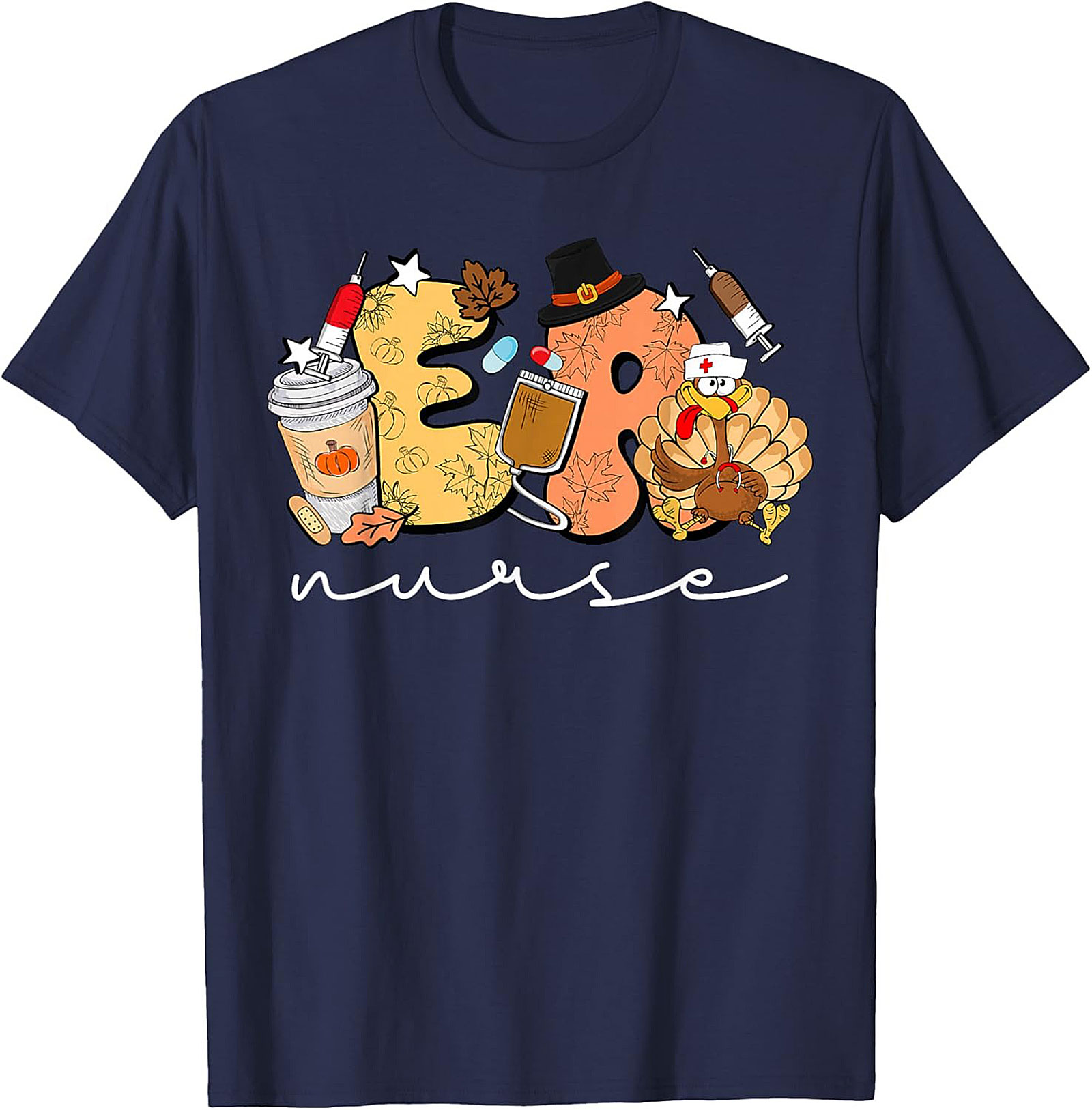 ER Nurse Thanksgiving T-Shirt Funny Fall Nursing Tee