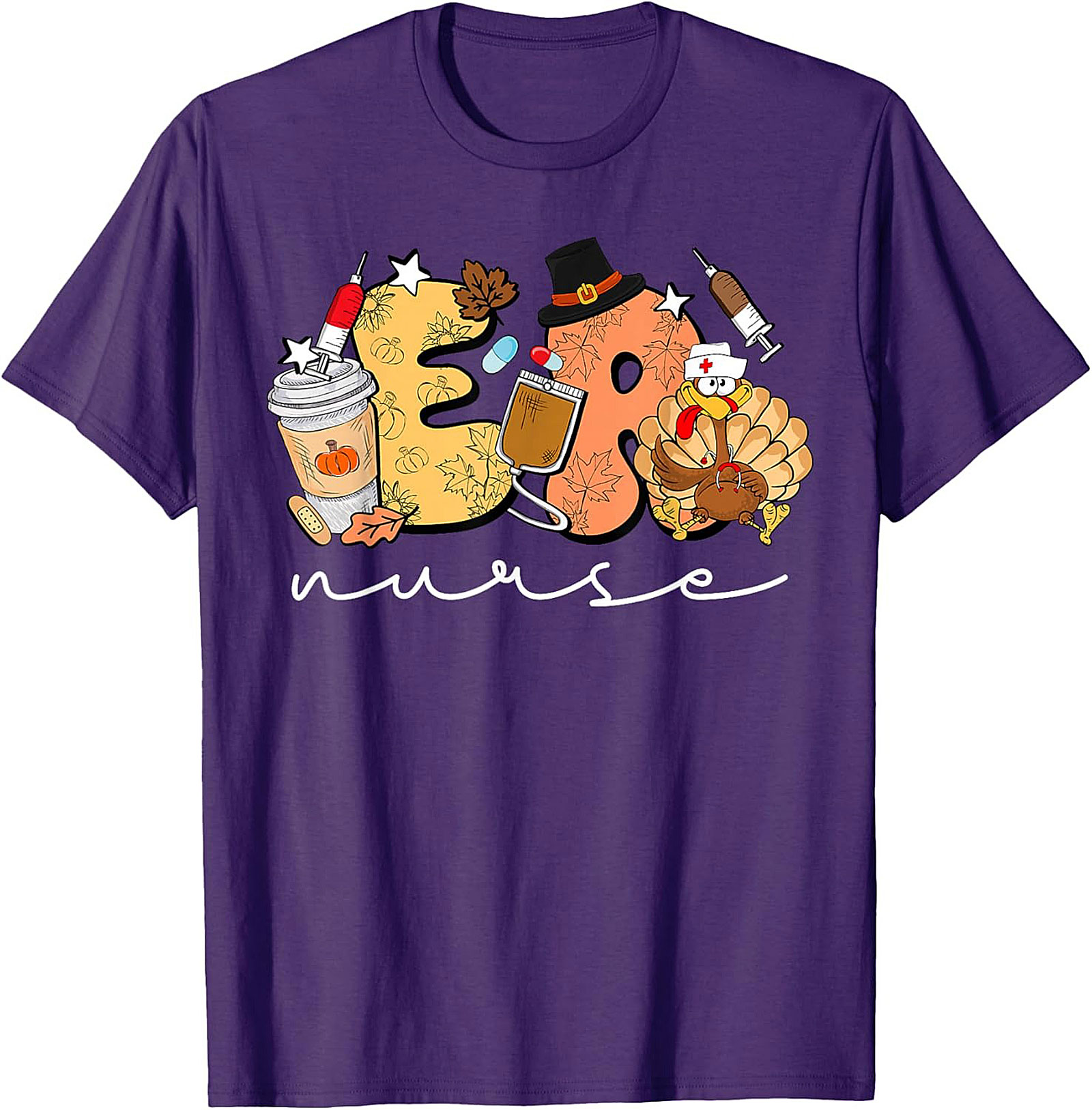 ER Nurse Thanksgiving T-Shirt Funny Fall Nursing Tee