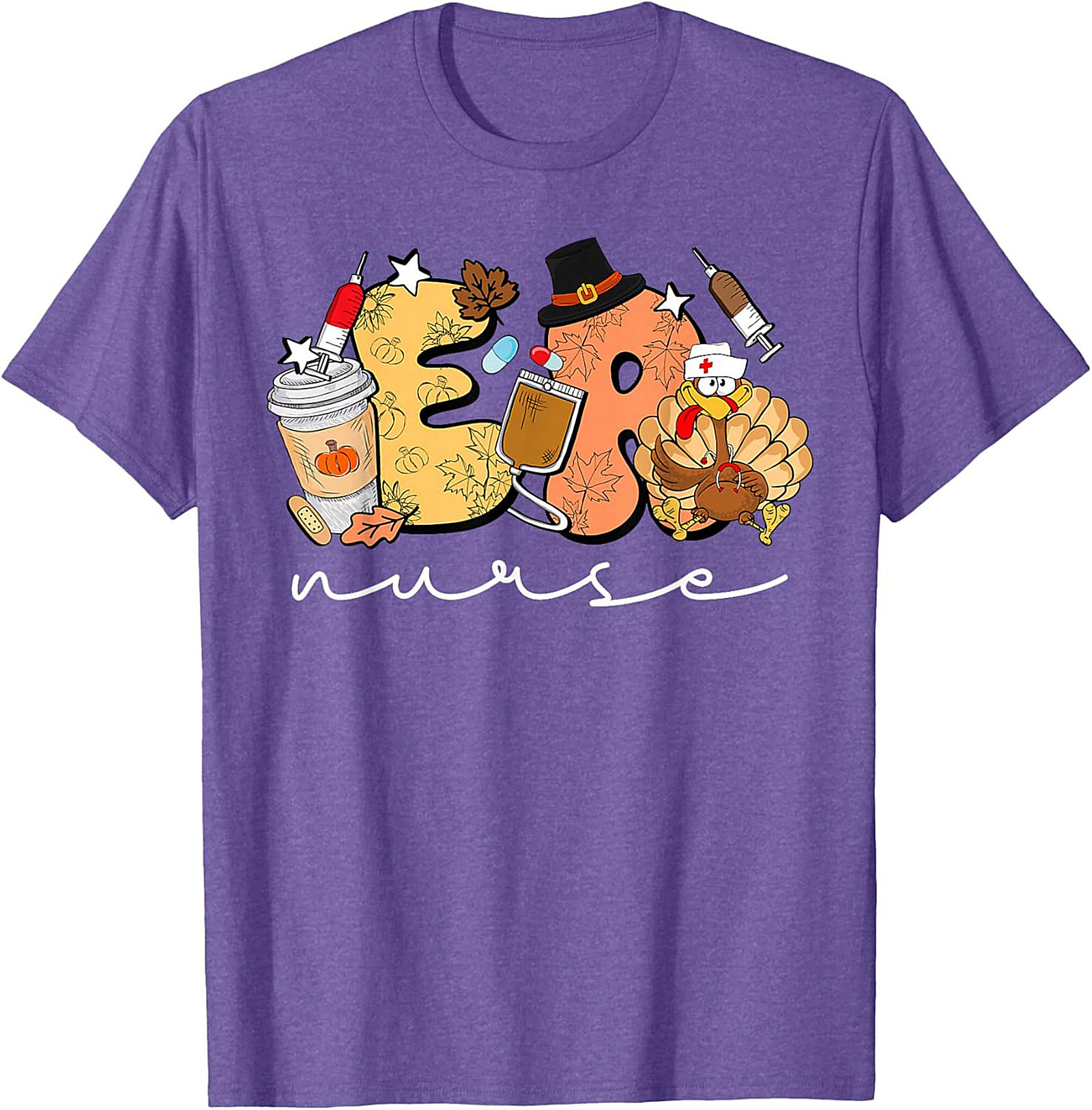 ER Nurse Thanksgiving T-Shirt Funny Fall Nursing Tee