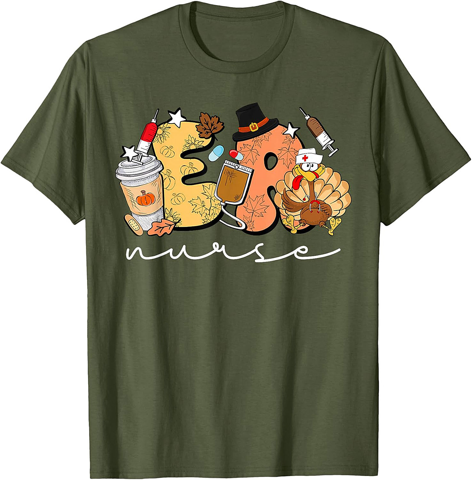ER Nurse Thanksgiving T-Shirt Funny Fall Nursing Tee